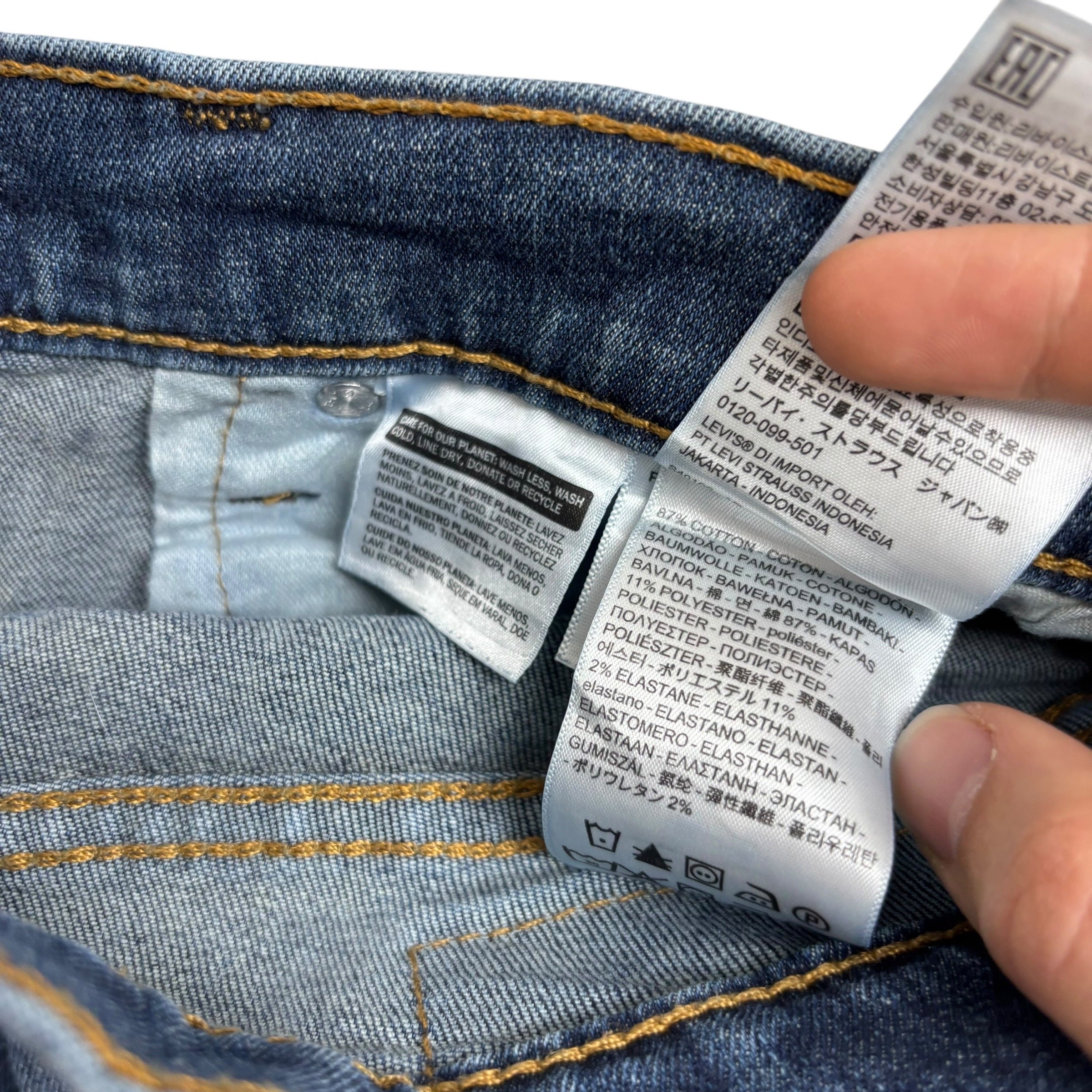 Levis 511 Jeans W28 L30 Mens Mid Blue Slim Fit Stretch Denim