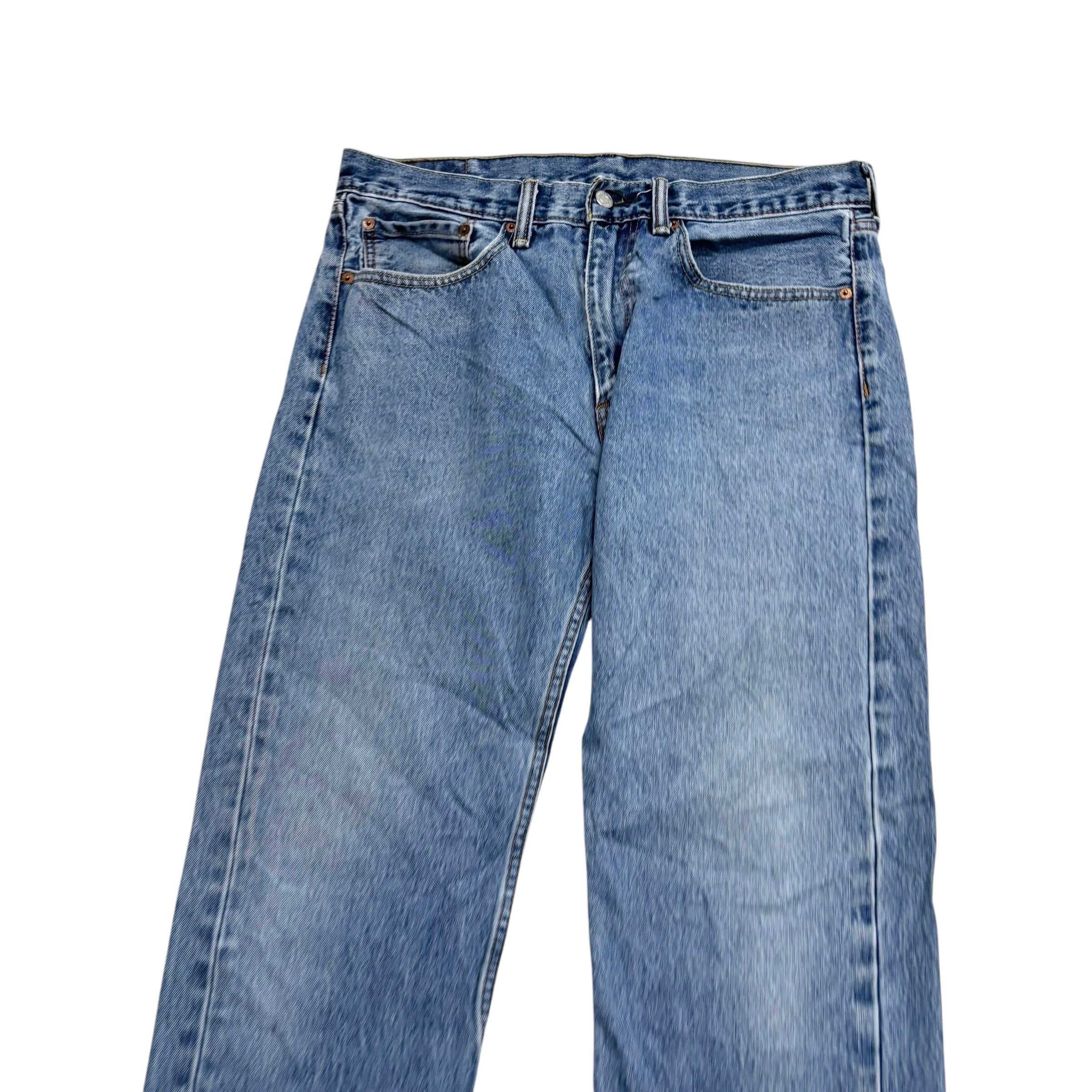 Levis 505 Jeans W34 L31 Mens Light Blue Regular Straight Fit Denim