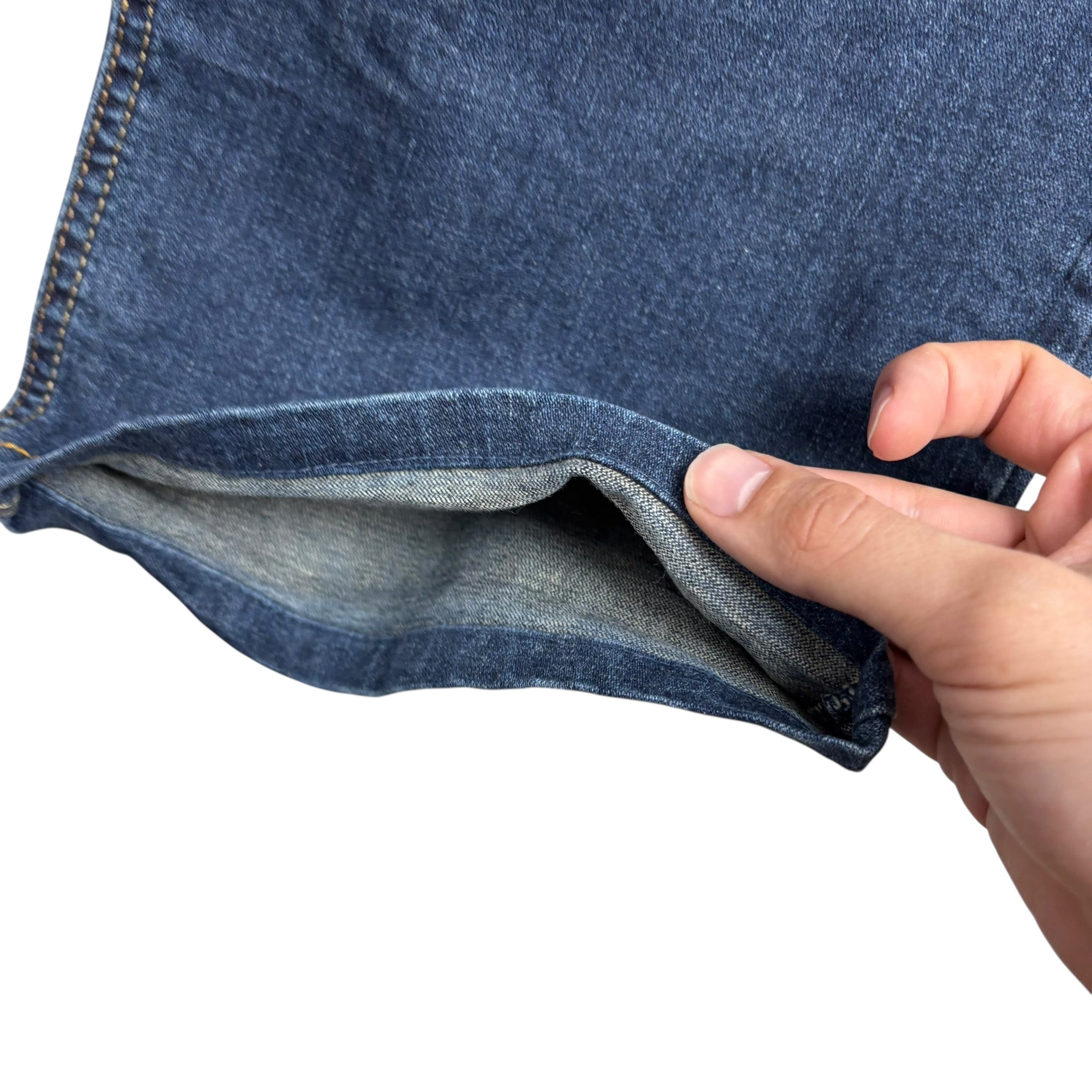 Wrangler Jeans W44 L29 Mens Dark Blue Relaxed Bootcut Fit Stretch Denim (E)