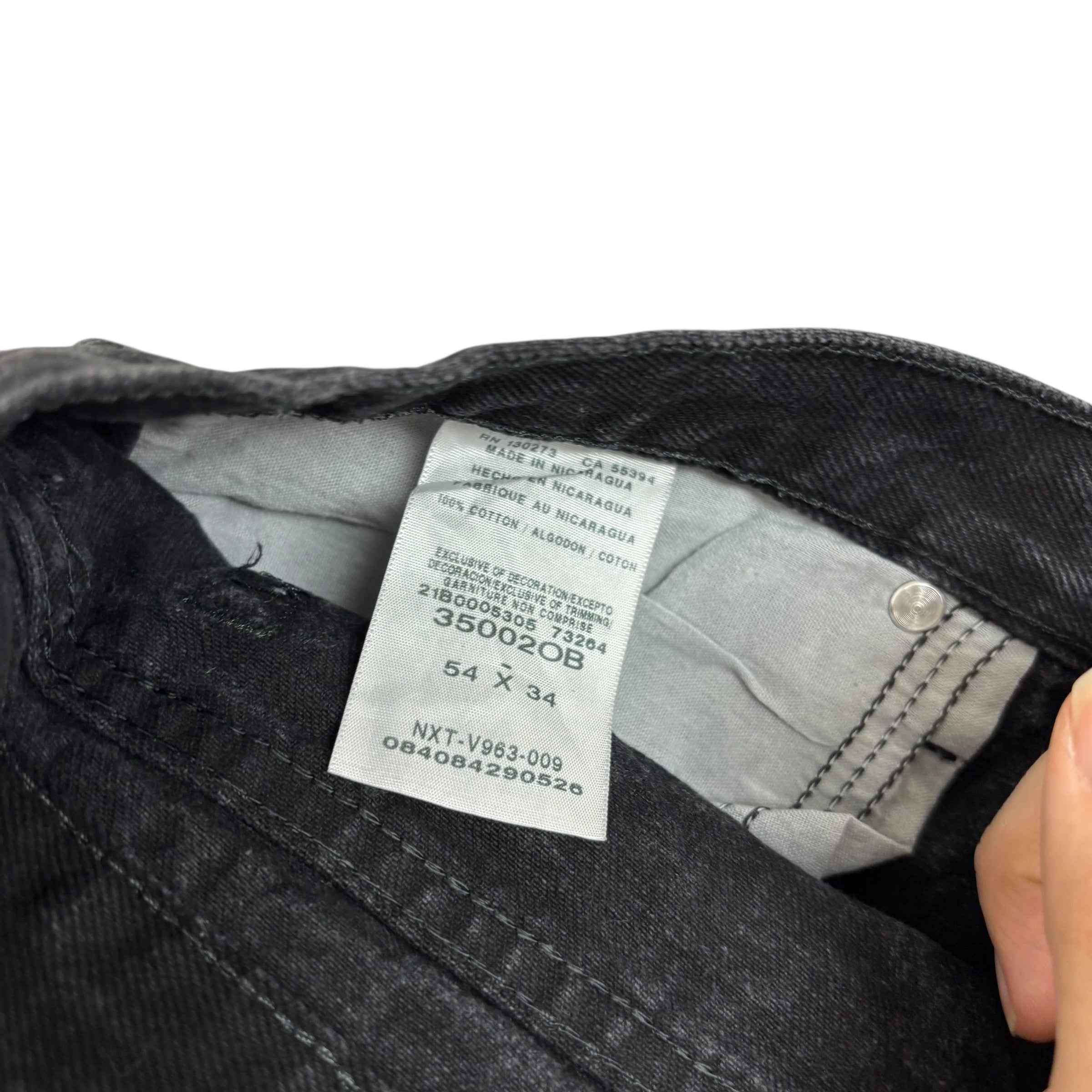 Wrangler Jeans W54 L34 Mens Black Relaxed Straight Fit Baggy Denim (E)