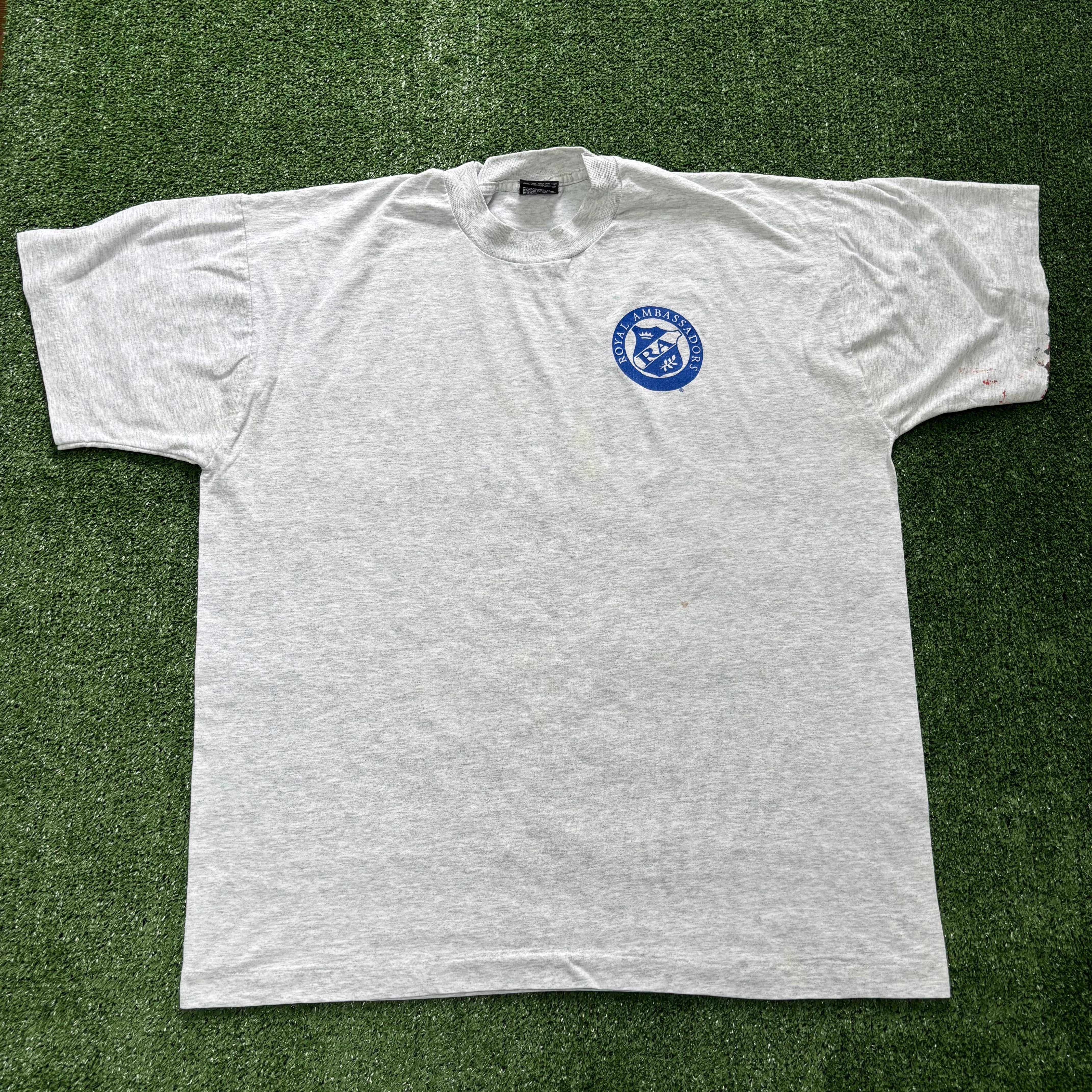 Vintage T Shirt Mens Large Grey Single Stitch Graphic Print 90s USA (F)