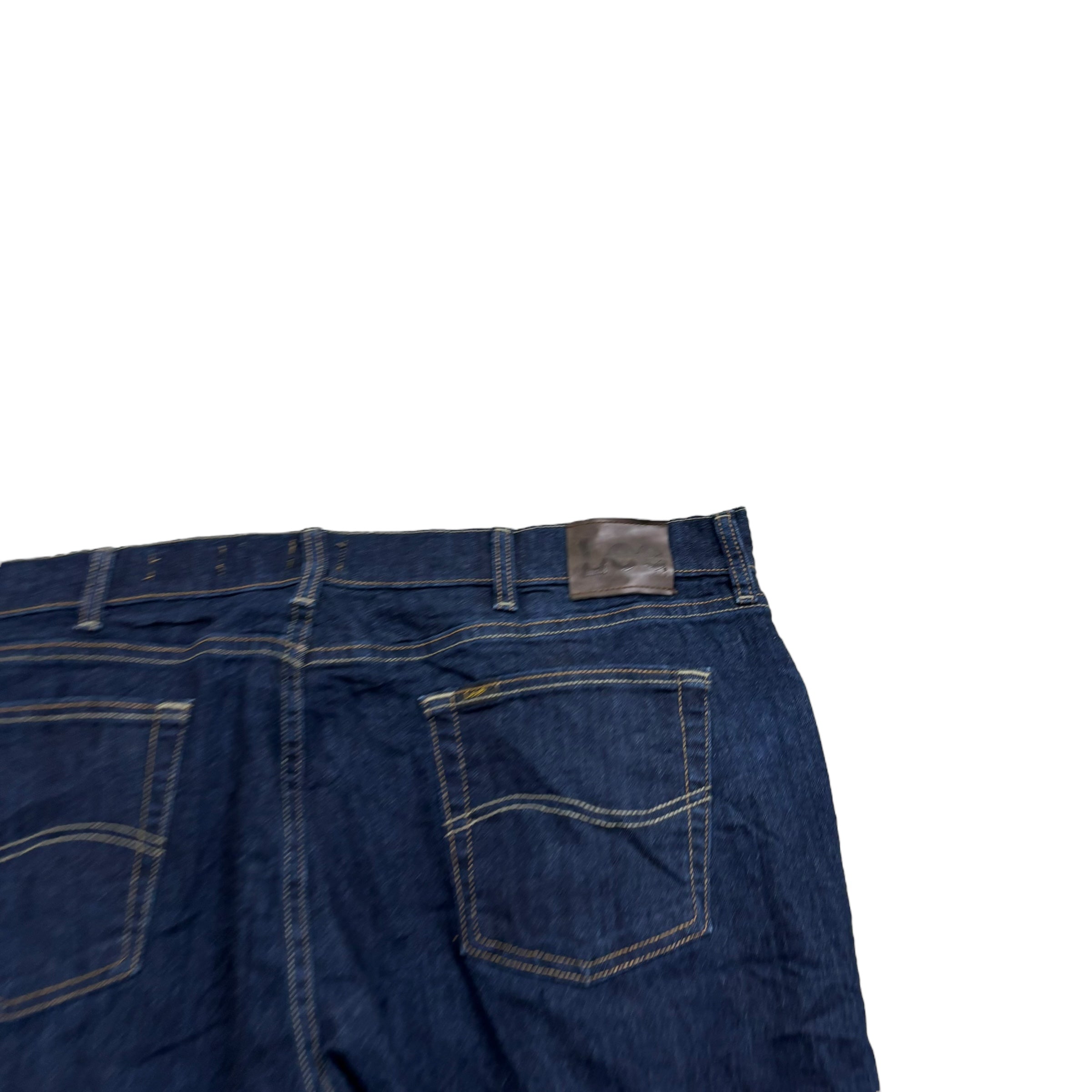 Lee Jeans W42 L32 Mens Dark Blue Regular Straight Fit Stretch Denim (E)