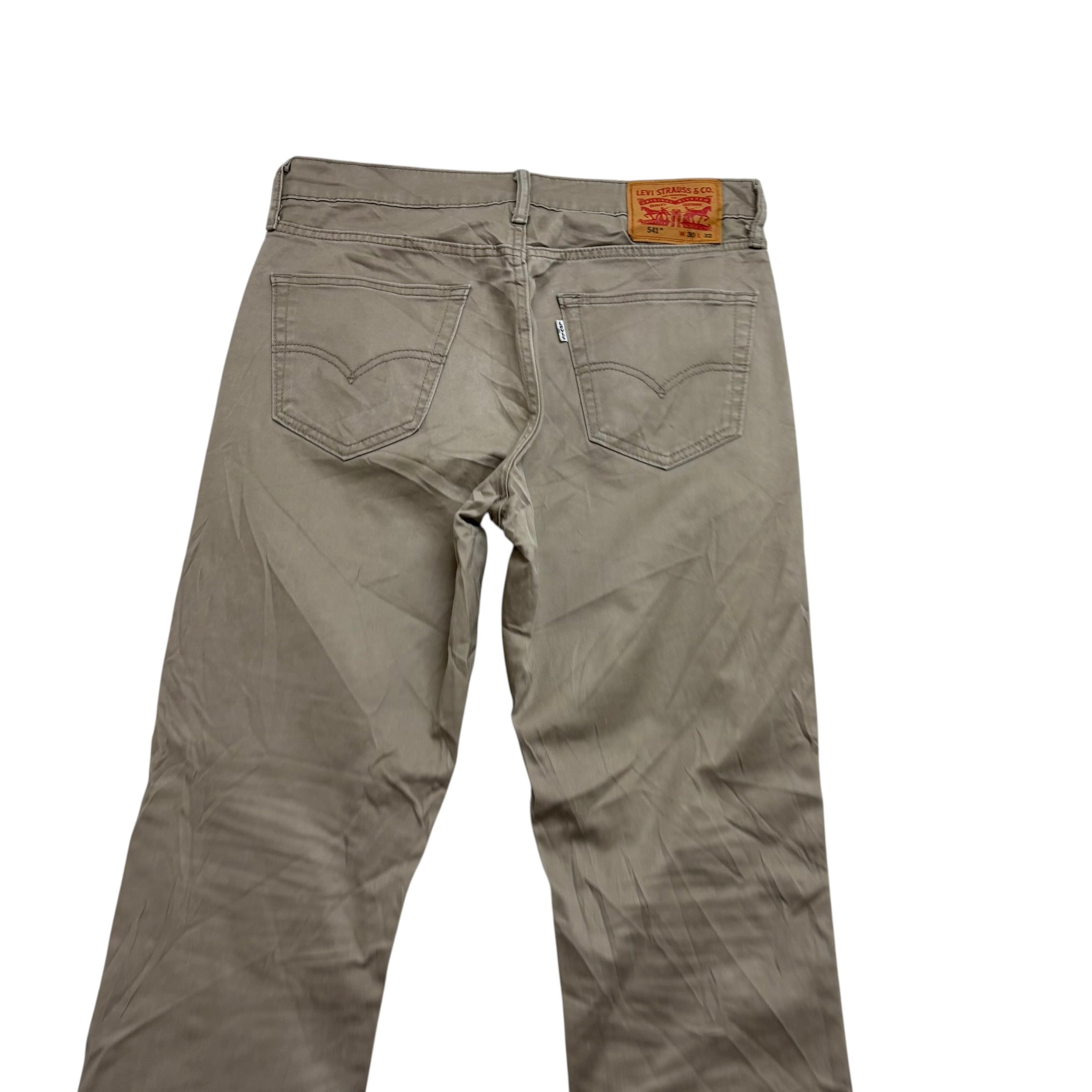 Levis 541 Trousers W30 L32 Mens Beige Athletic Tapered Fit Stretch Pants (E)