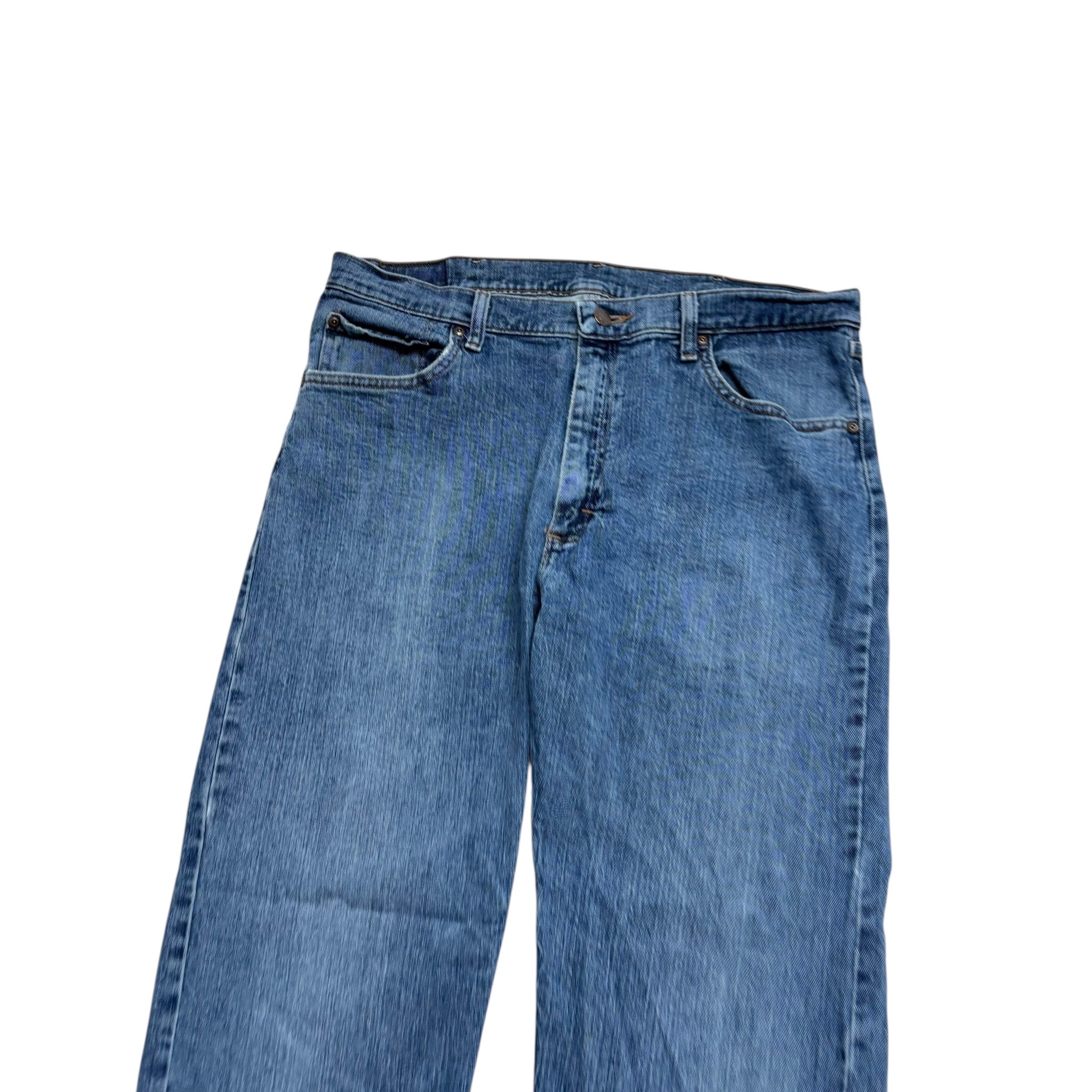 Wrangler Jeans W36 L32 Mens Mid Blue Regular Straight Fit Stretch Denim