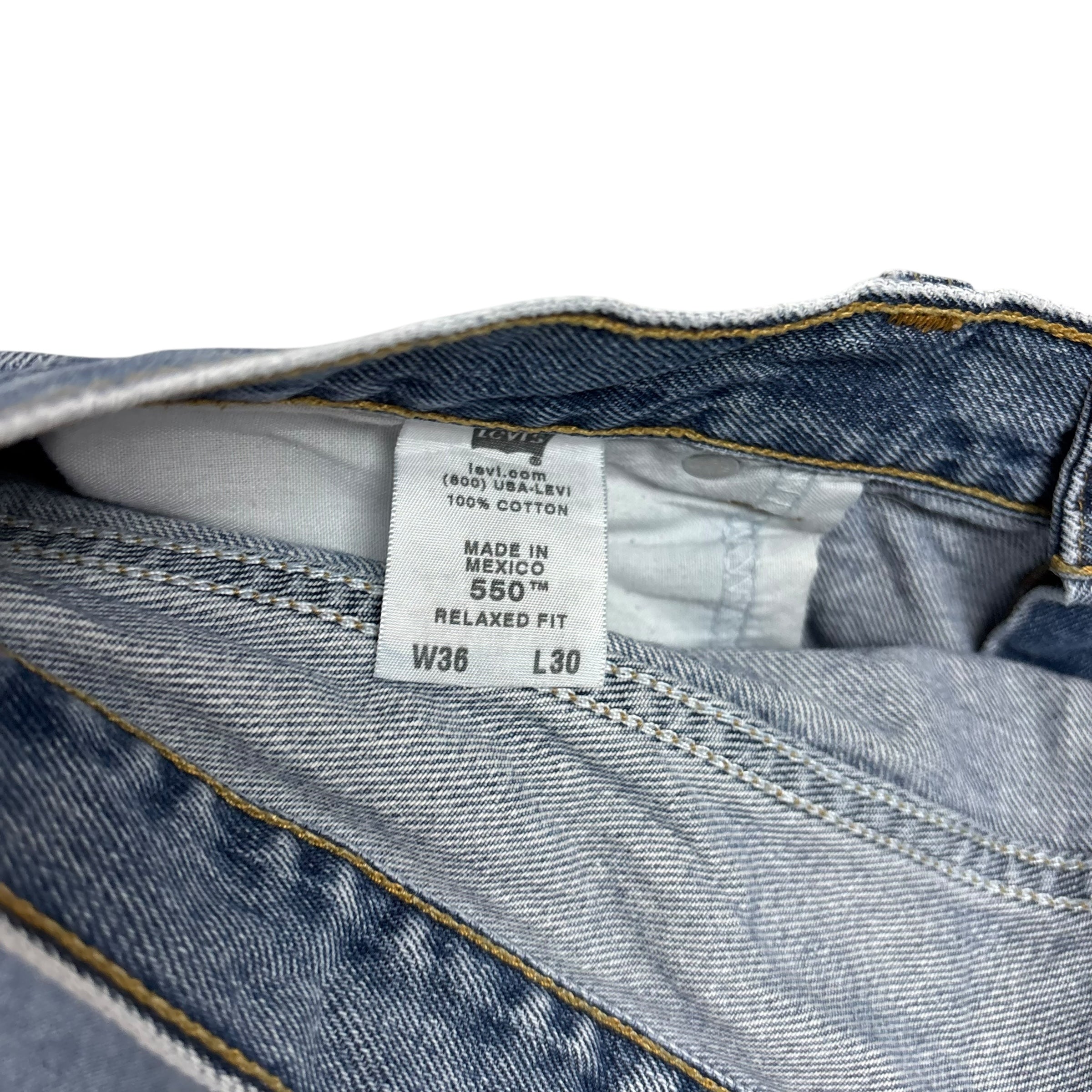 Levis 550 Jeans W36 L30 Mens Mid Blue Baggy Relaxed Straight Fit Vintage (E)