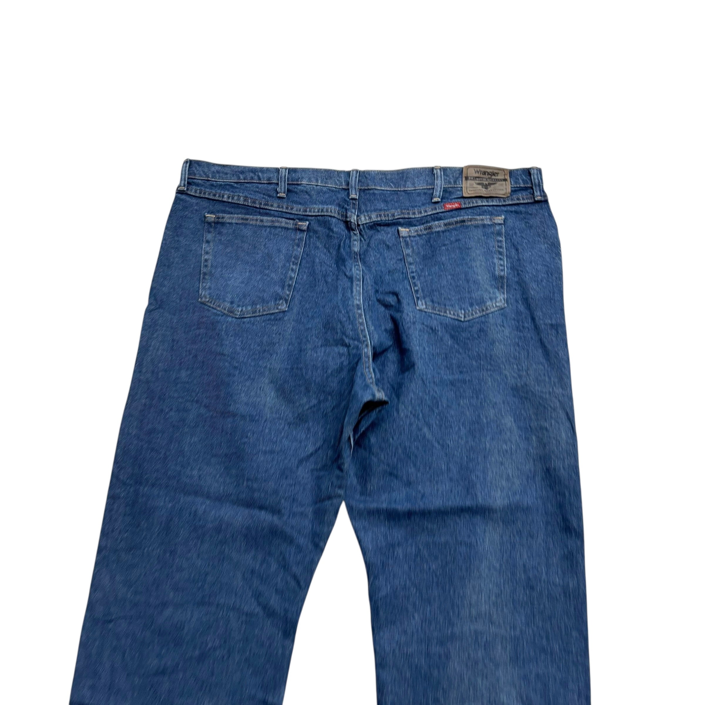 Wrangler Jeans W44 L30 Mens Mid Blue Relaxed Straight Fit Stretch Denim (E)