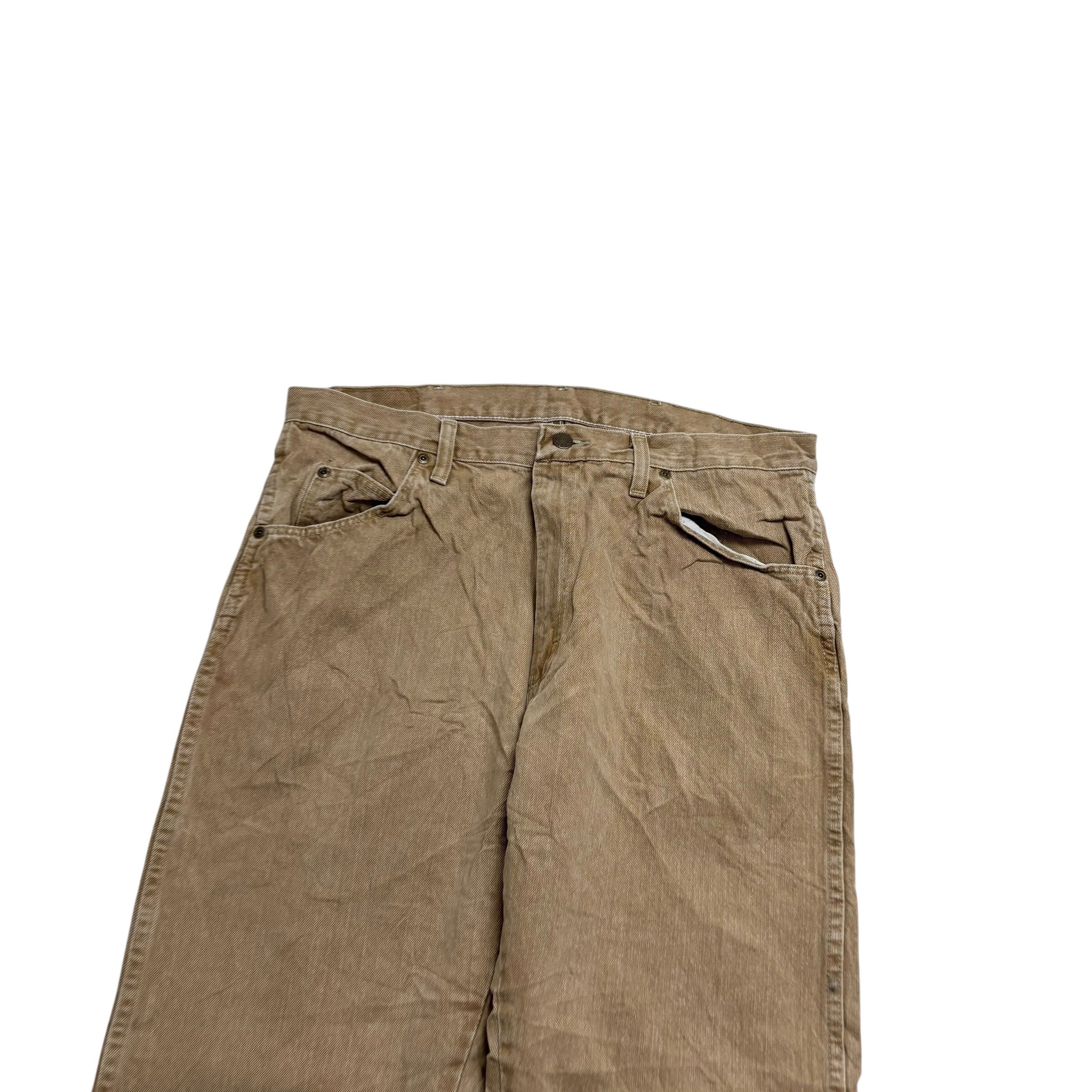Wrangler Jeans W36 L30 Mens Tan Regular Straight Fit Vintage Denim (E)