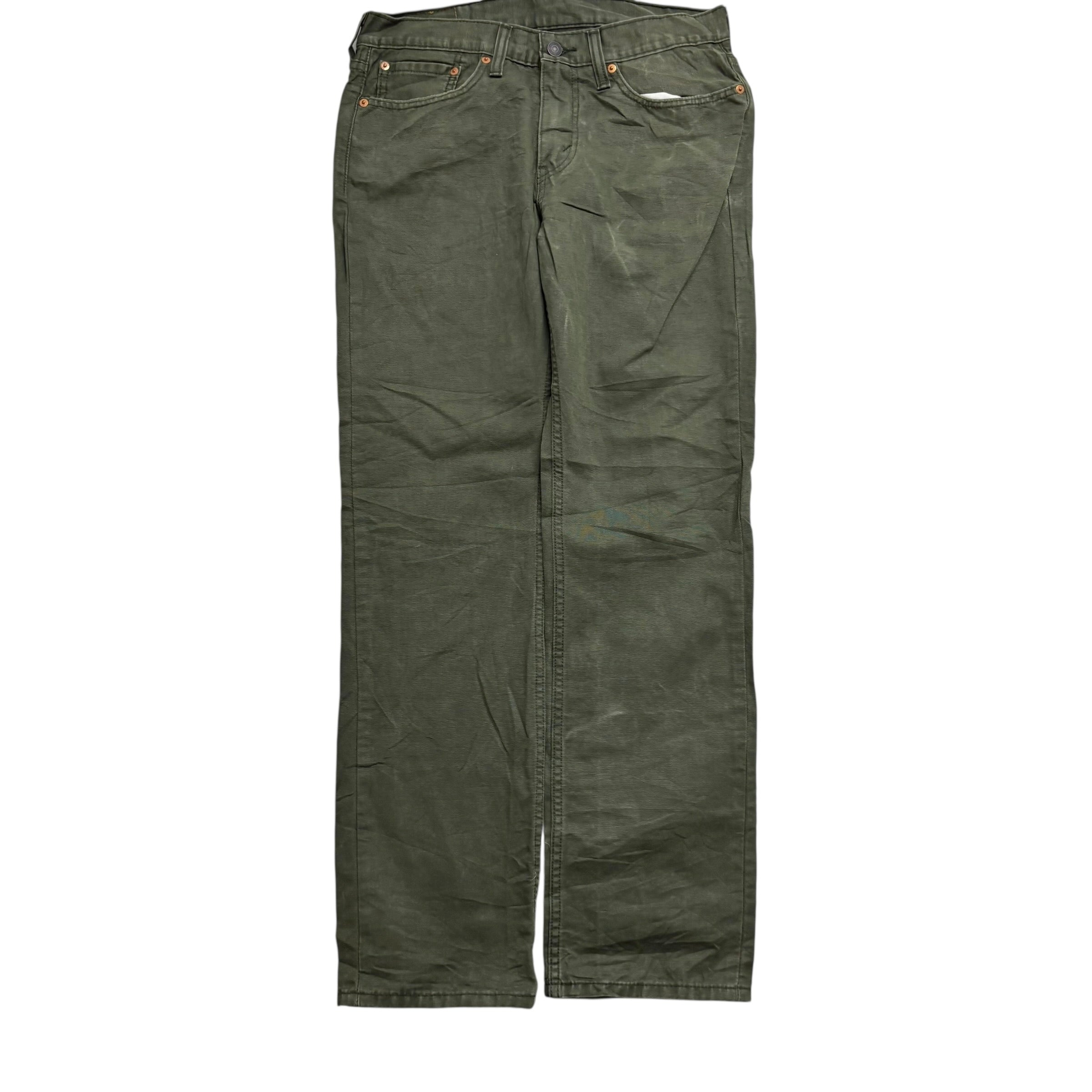 Levis 514 Trousers W31 L32 Mens Green Regular Straight Fit Pants