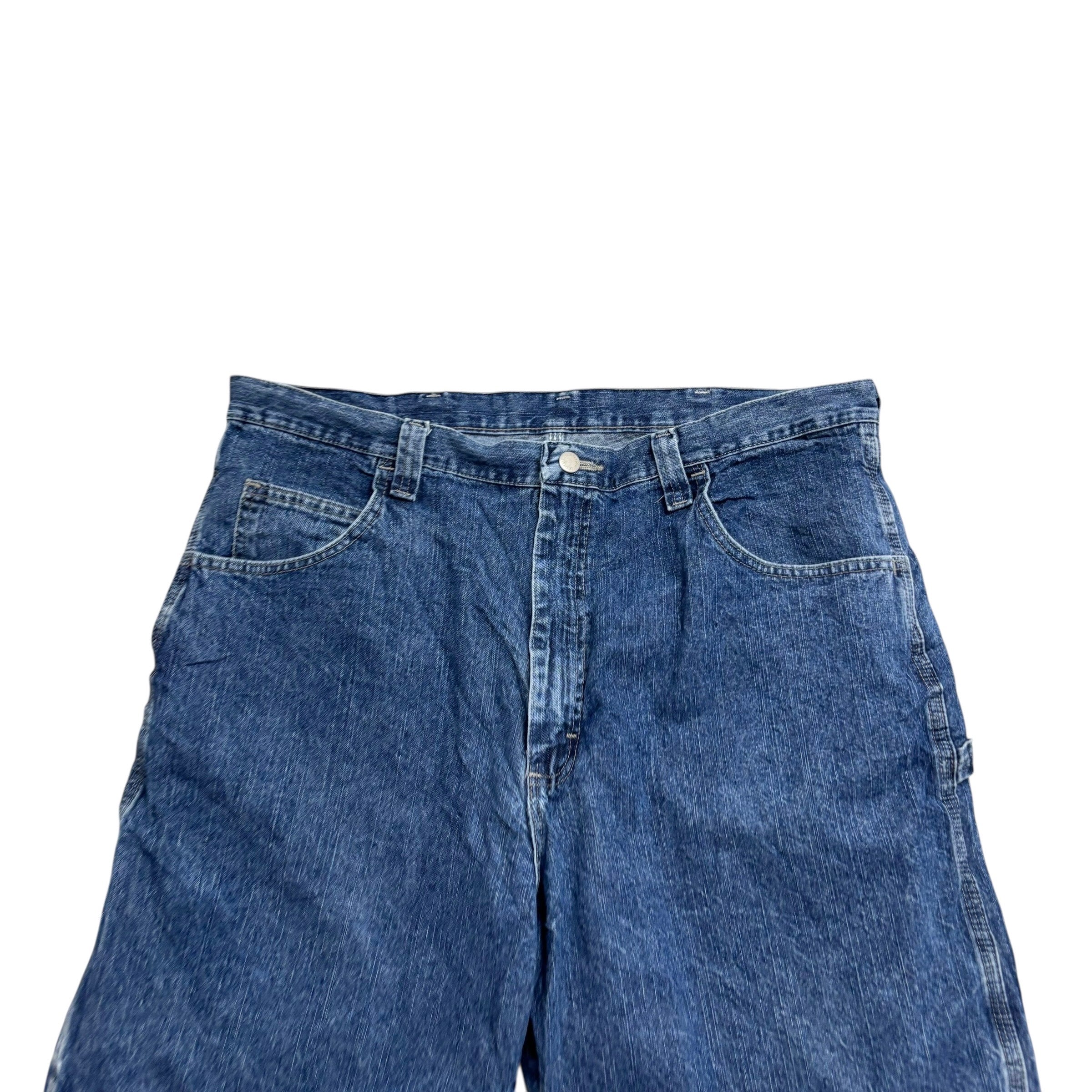 Wrangler Baggy Jorts W38 Mens Mid Blue Carpenter Denim Shorts Relaxed Fit (E)