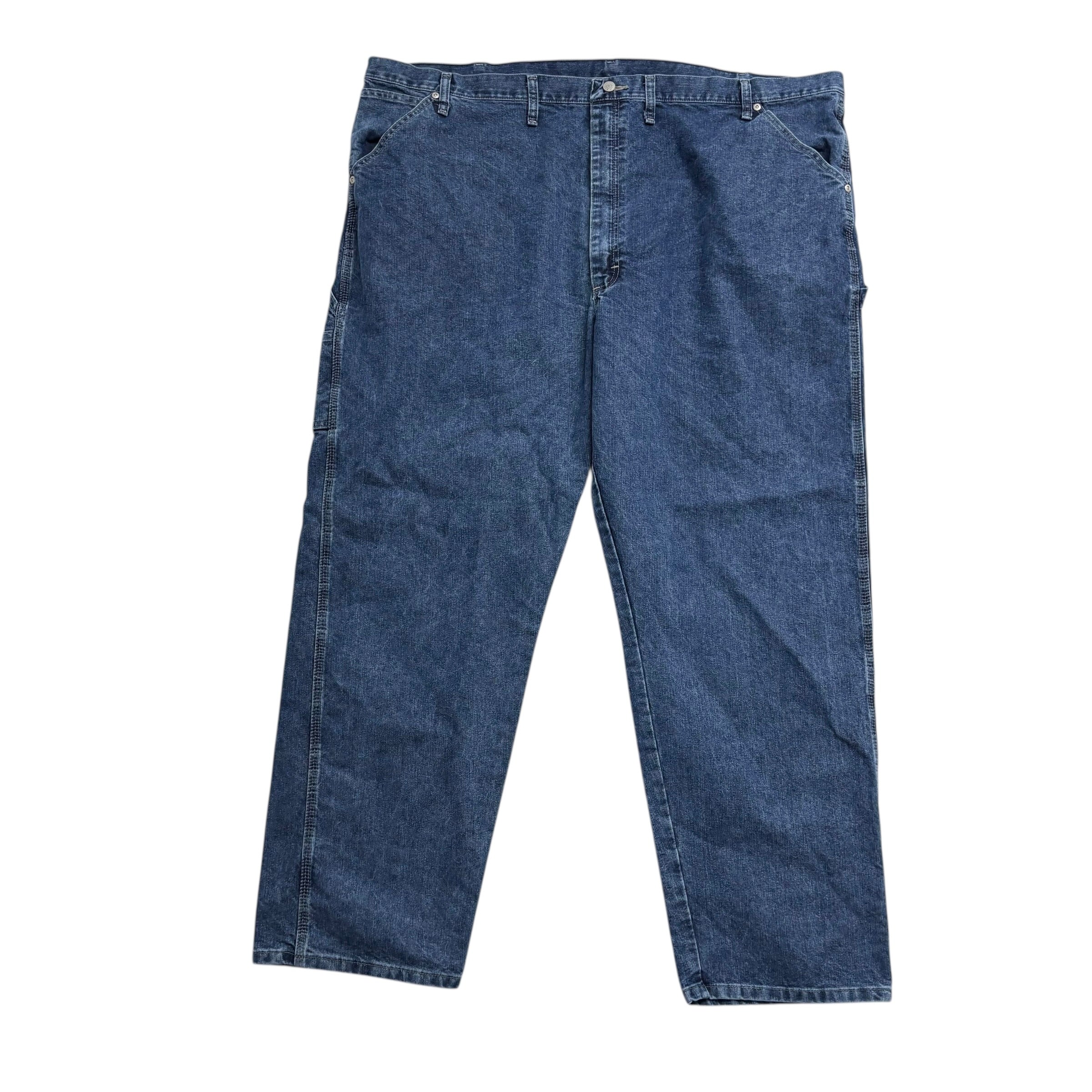 Wrangler Carpenter Jeans W50 L32 Mens Mid Blue Relaxed Straight Fit Denim (E)