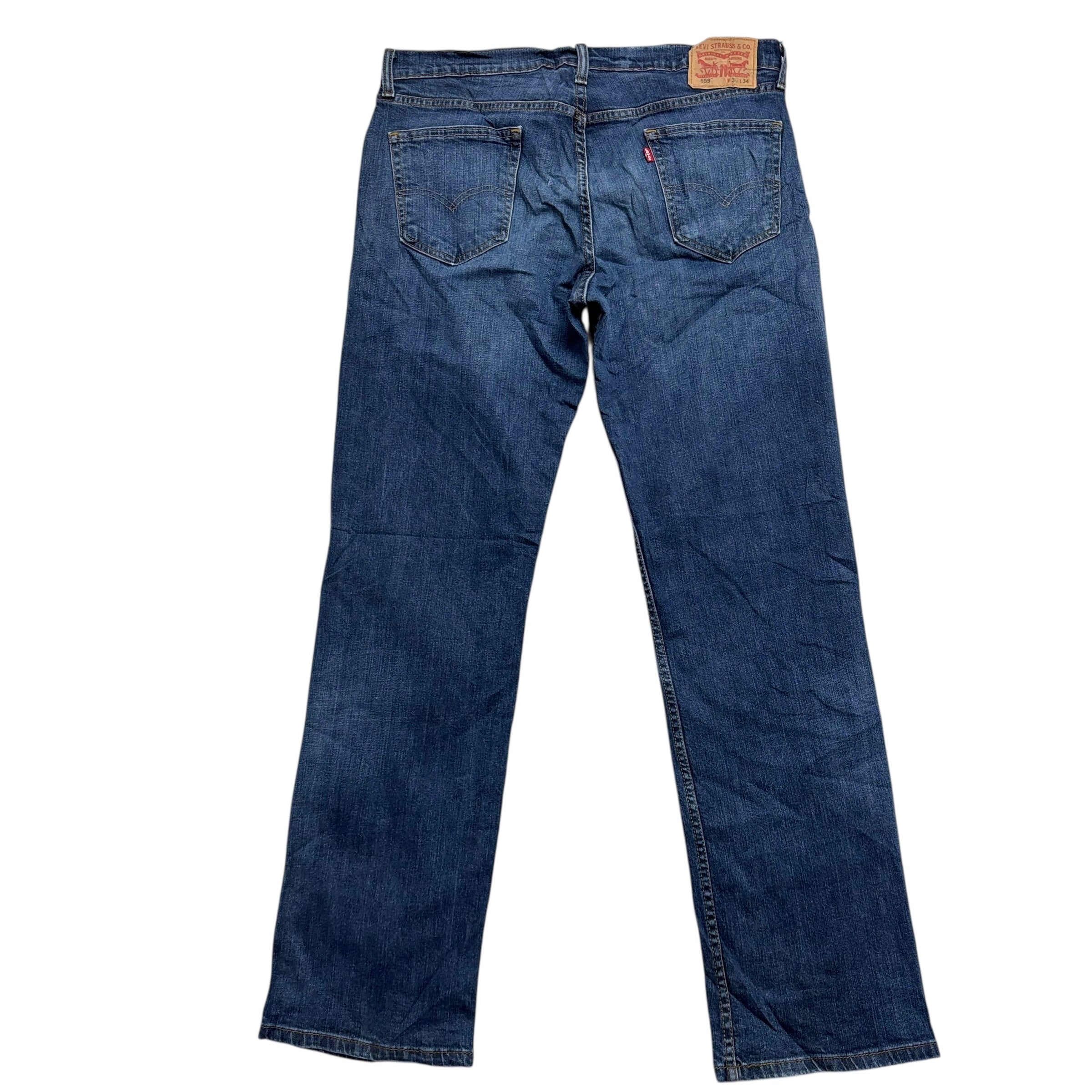 Levis 559 Jeans W36 L34 Mens Dark Blue Baggy Relaxed Straight Fit Stretch Denim