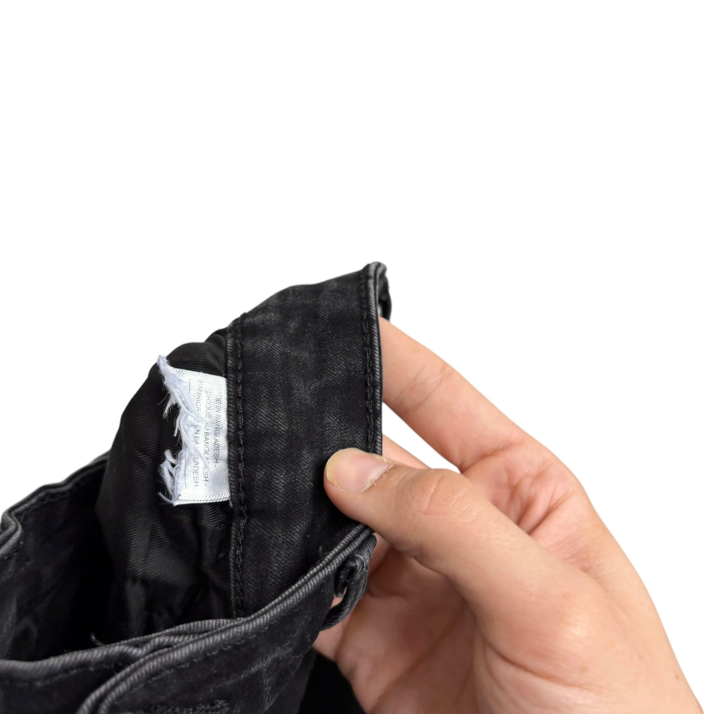 Levis Denizen Jeans W30 L29 Womens High Rise Super Skinny Black Stretch (E)