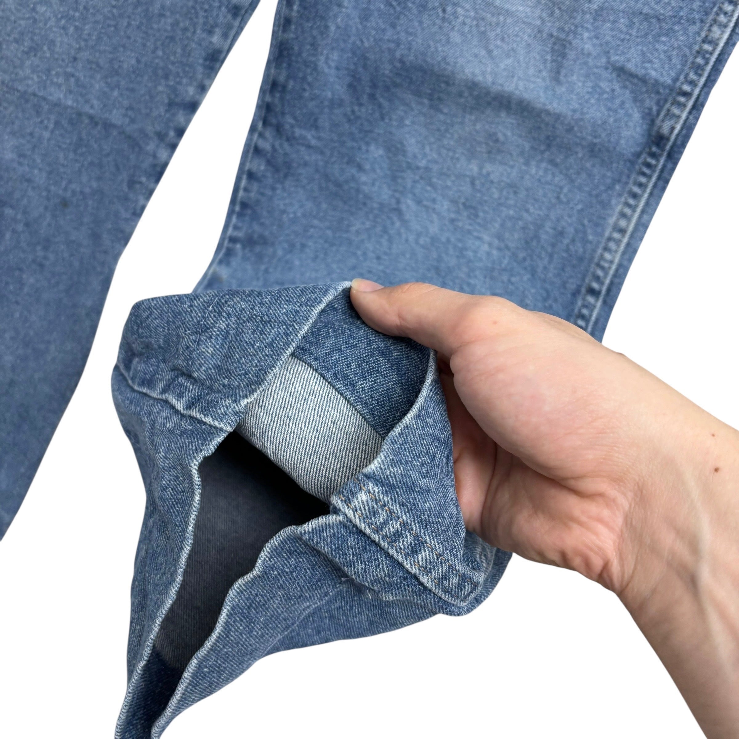 Wrangler Jeans W38 L26 Mens Mid Blue Regular Straight Fit Stretch Denim