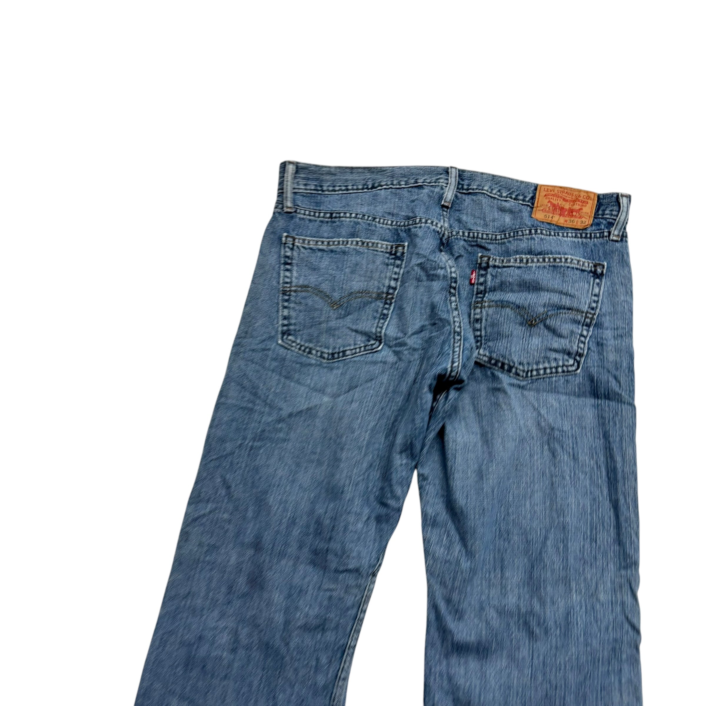 Levis 514 Jeans W36 L32 Mens Mid Blue Regular Straight Fit Denim