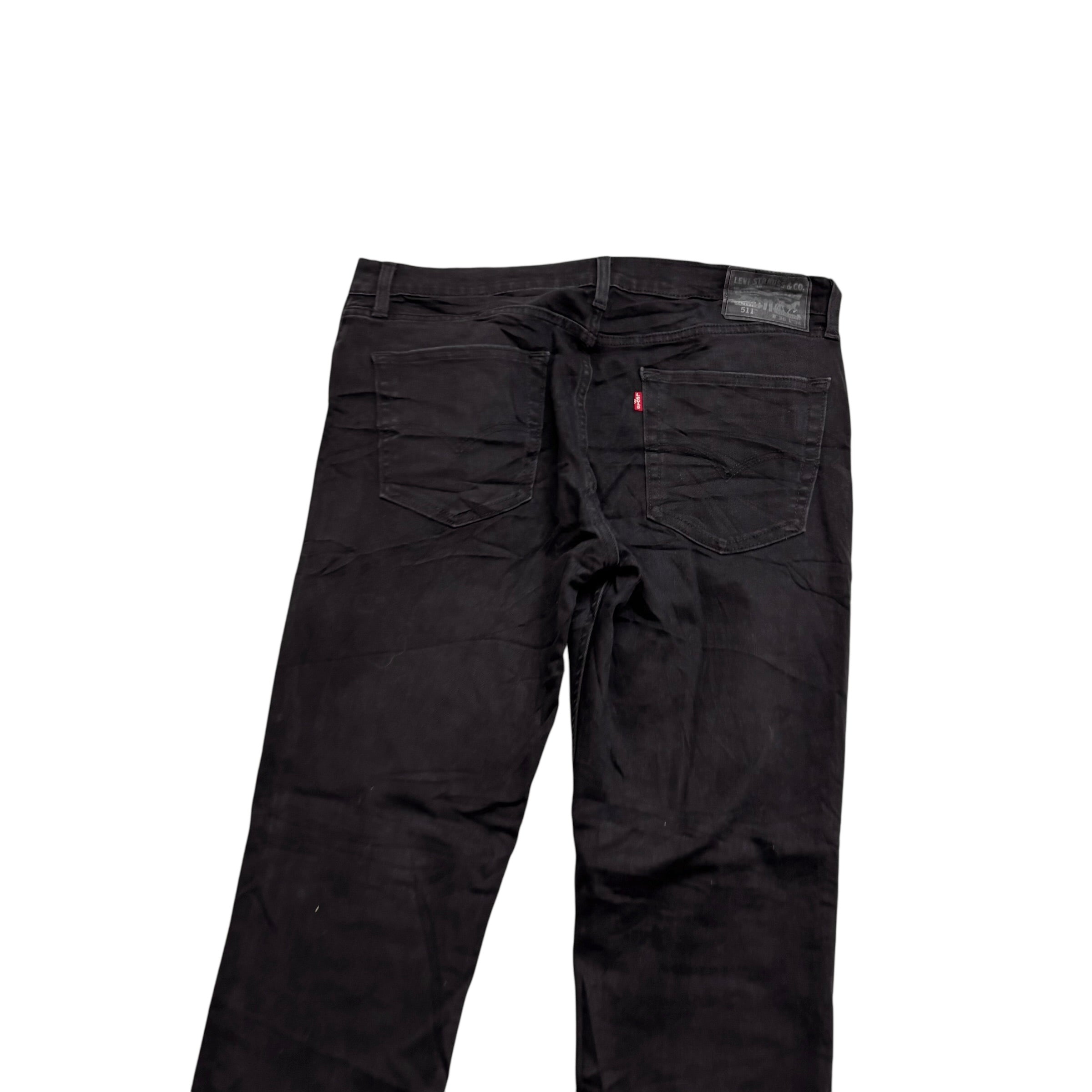 Levis 511 Jeans W36 L34 Mens Black Slim Fit Stretch Denim (E)