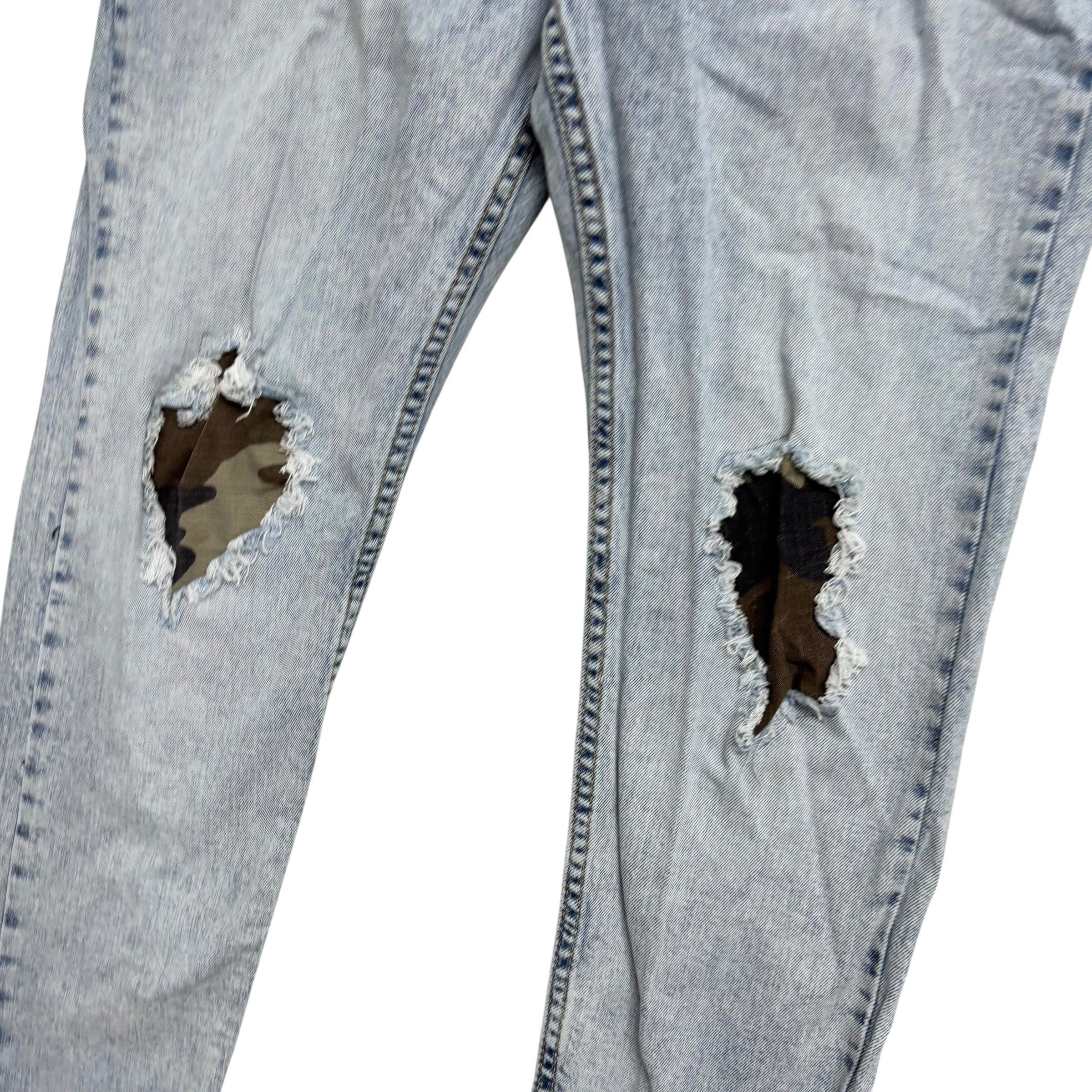 Levis 512 Jeans W32 L29 Mens Light Blue Slim Tapered Fit Stretch Distressed