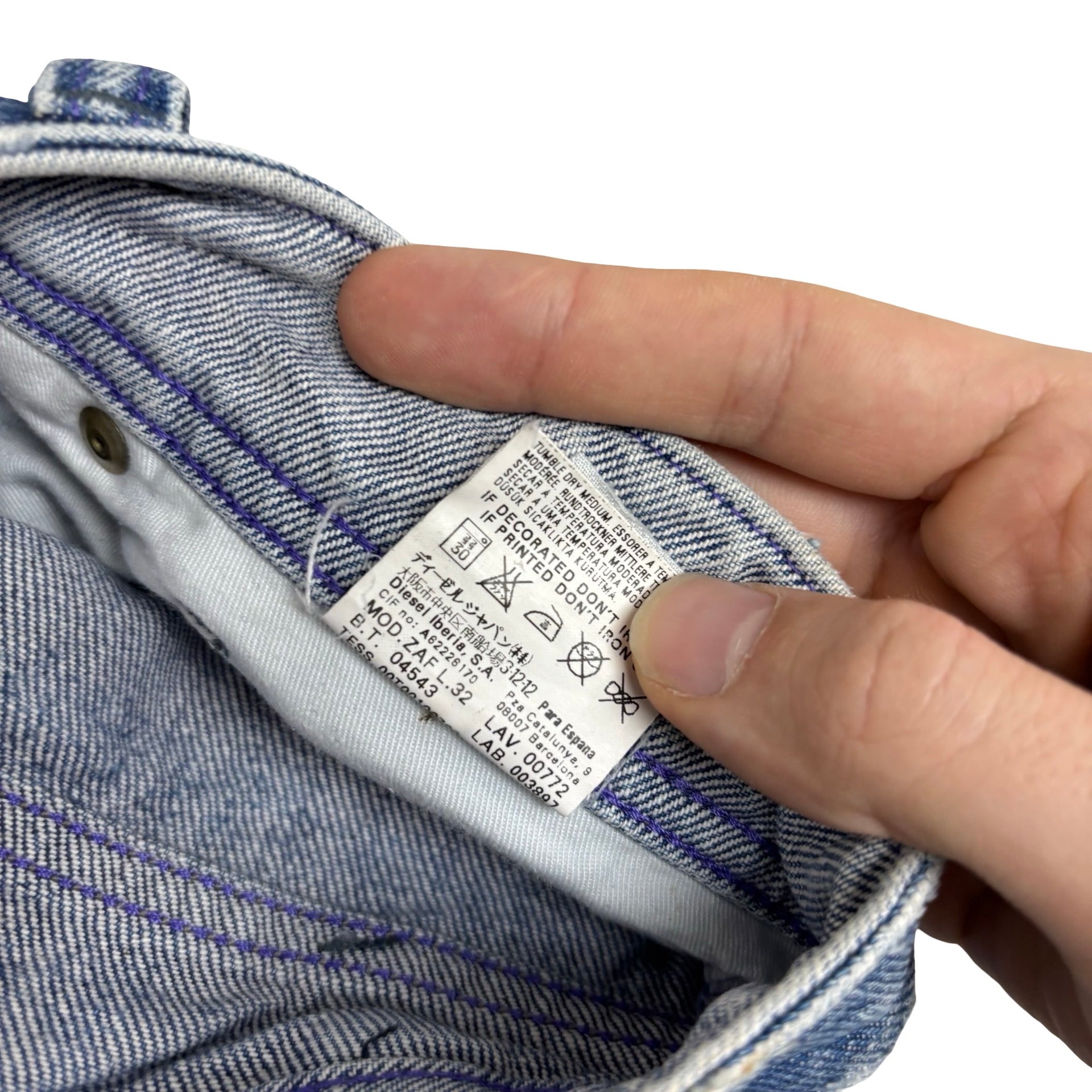 Diesel Zaf Jeans W32 L32 Mens Mid Blue Regular Bootcut Flare Fit Denim (F)