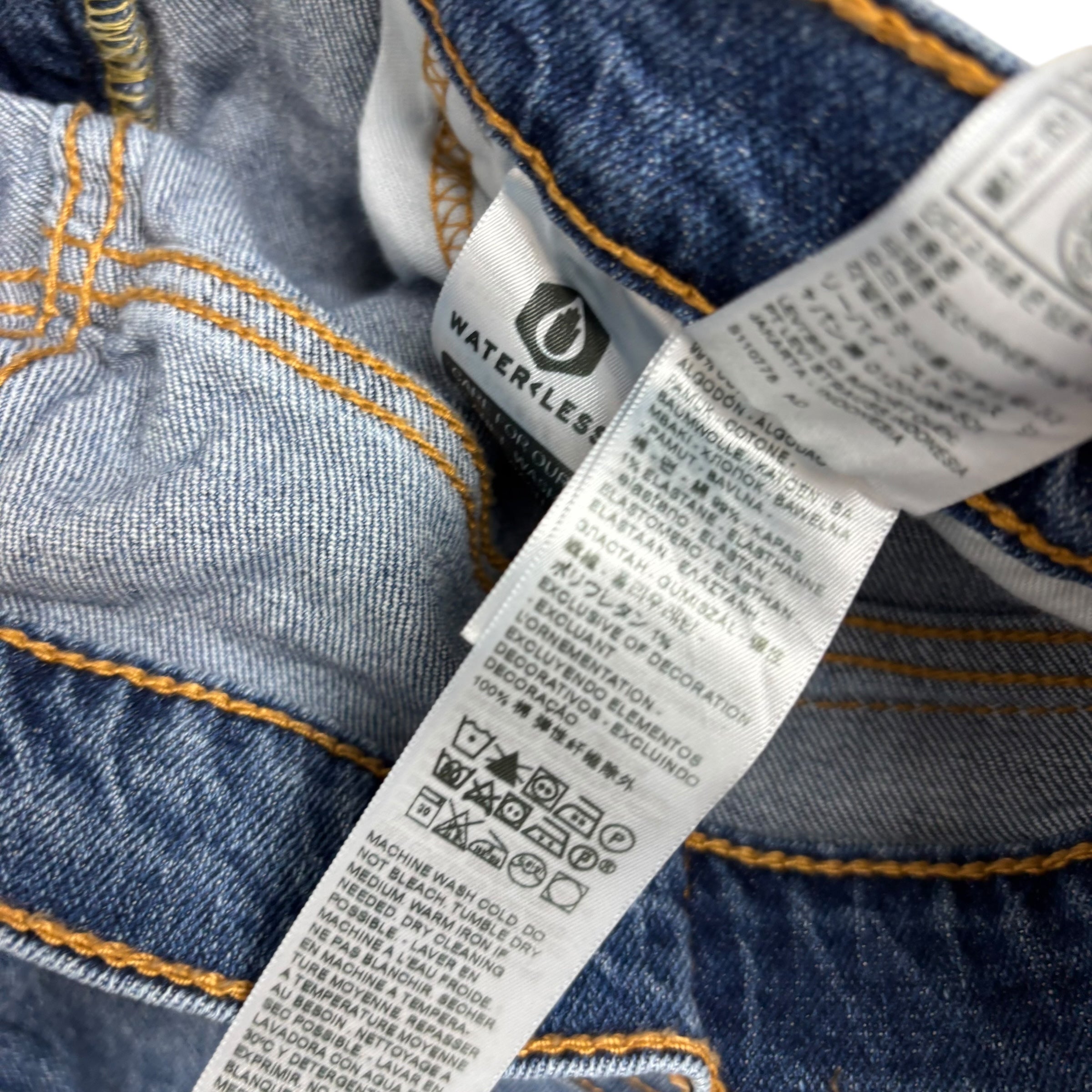 Levis 502 Jeans W33 L29 Mens Mid Blue Regular Tapered Fit Stretch Denim (E)
