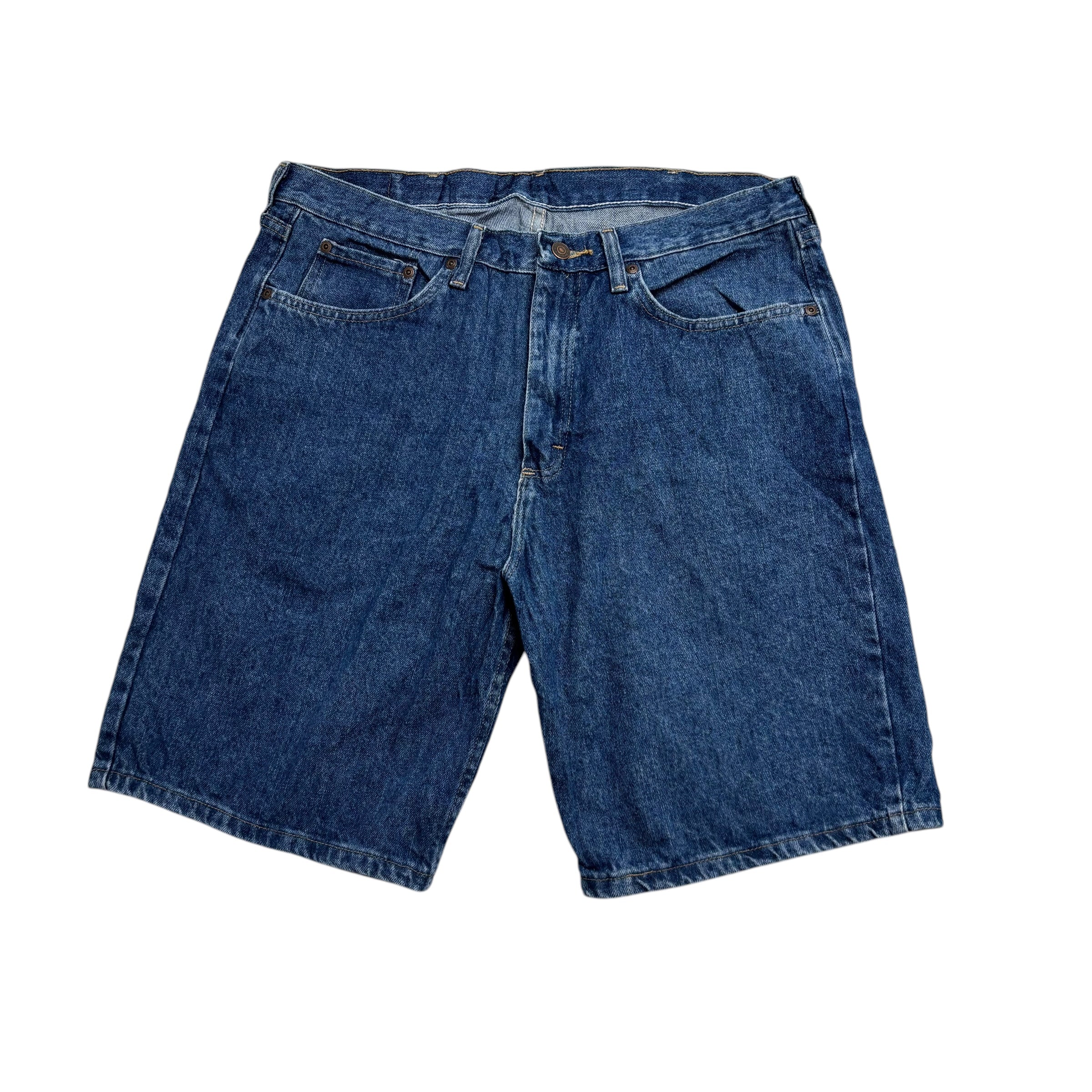 Wrangler Baggy Jorts W36 Mens Denim Shorts Mid Blue Relaxed Fit (E)