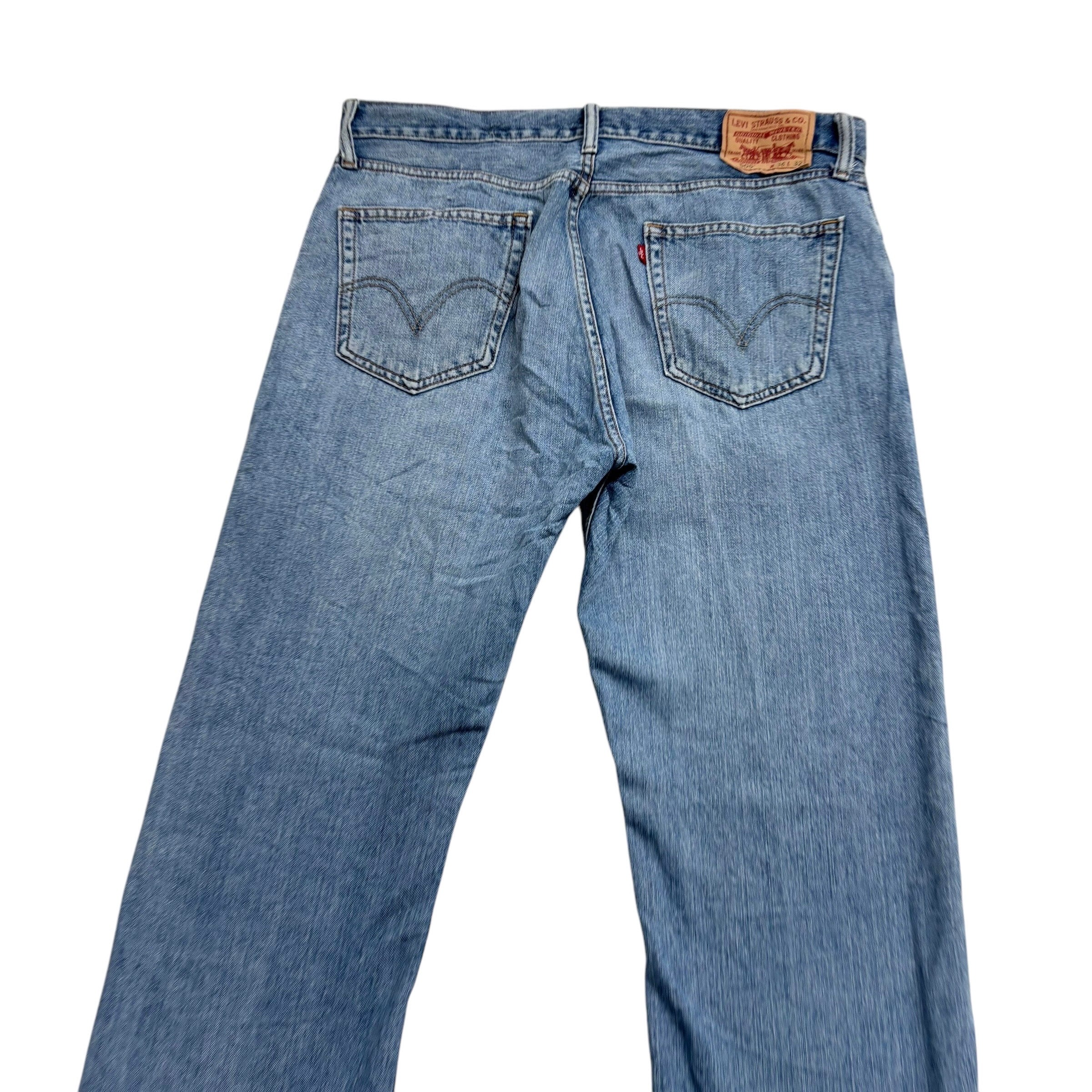 Levis 505 Jeans W36 L32 Mens Light Blue Regular Straight Fit Vintage Denim