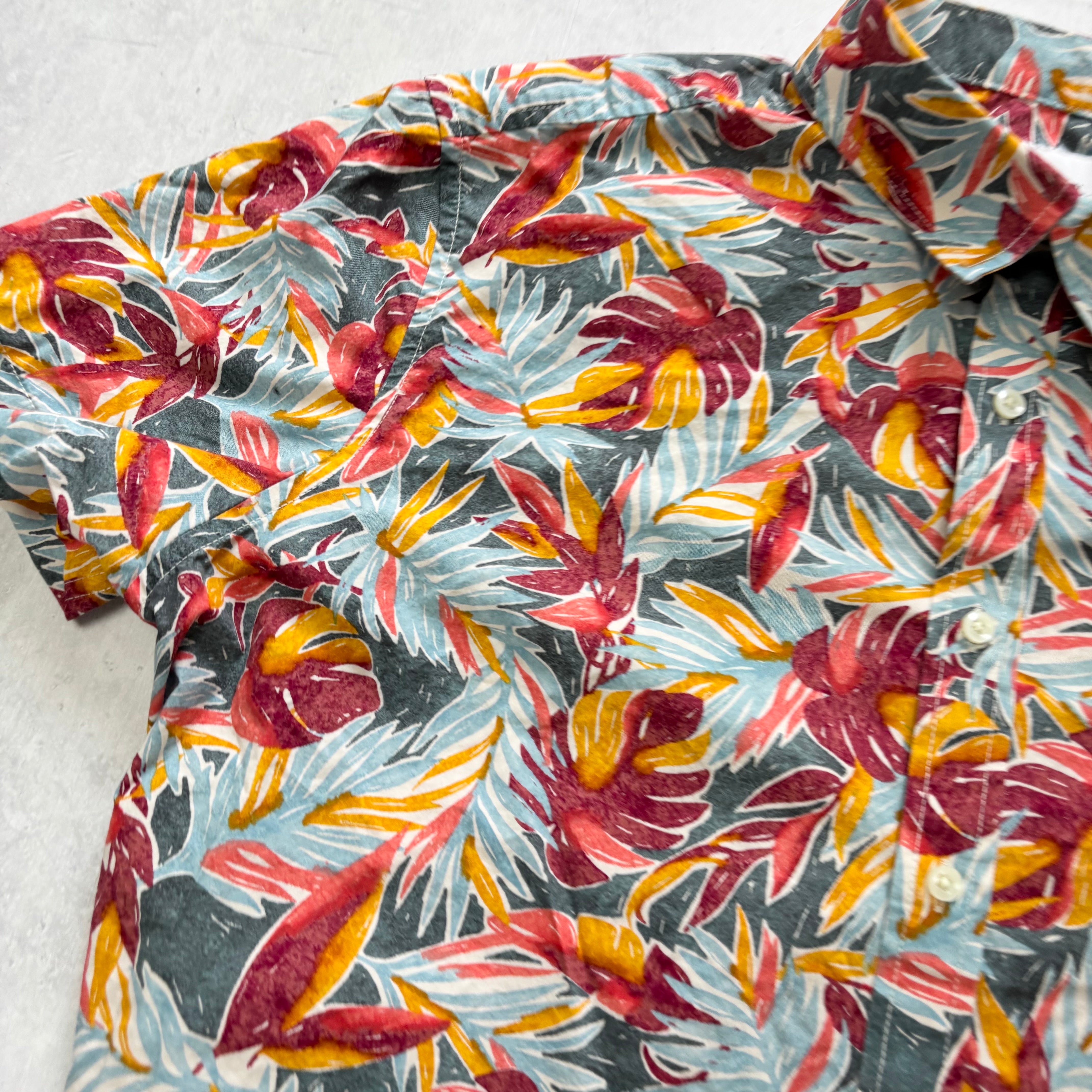 Hawaiian Shirt Mens XL Multi Floral Aloha Short Sleeve Cotton Regular Fit (E)