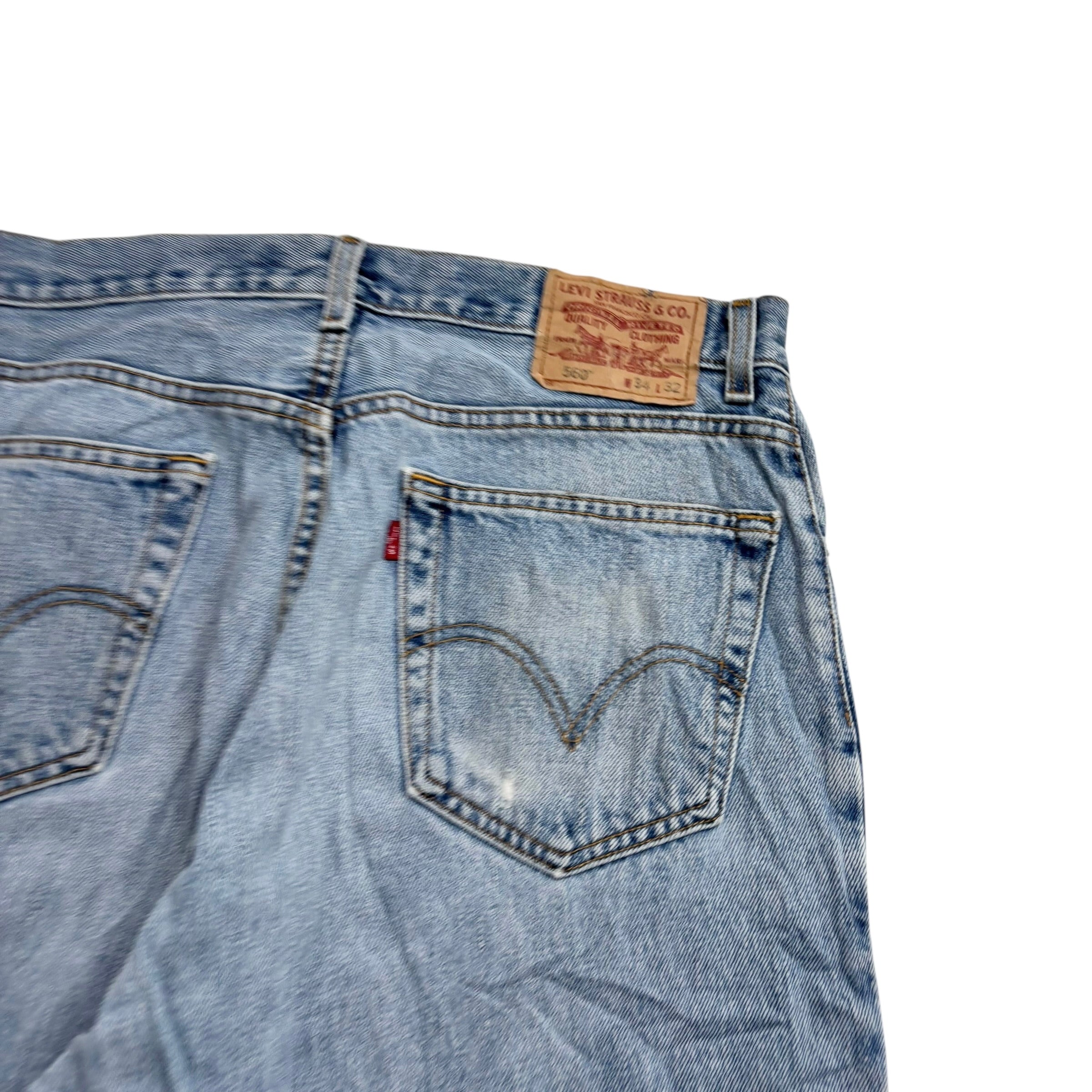 Levis 560 Jeans W34 L32 Mens Light Blue Baggy Relaxed Comfort Fit Vintage Denim