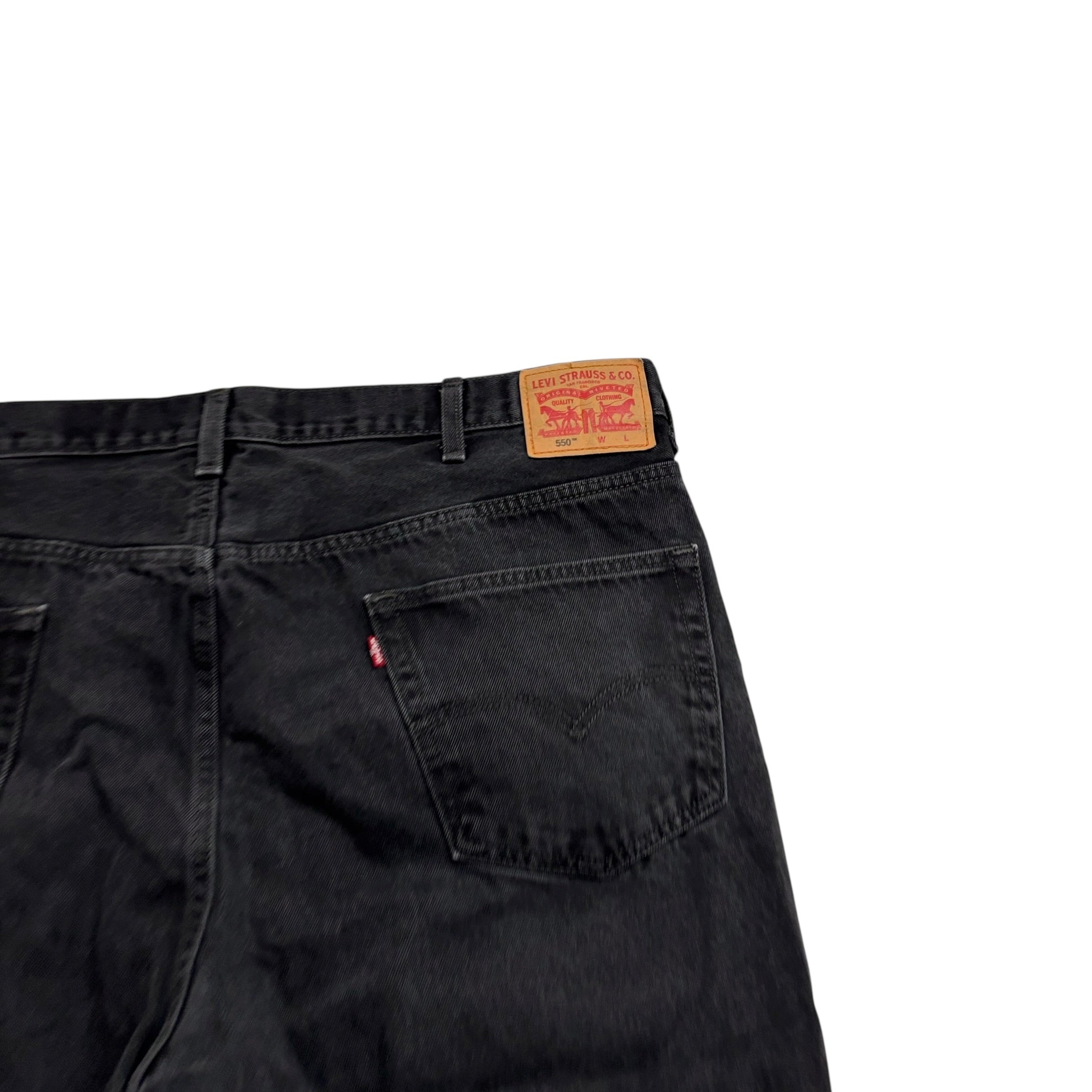 Levis 550 Jeans W44 L34 Mens Black Baggy Relaxed Straight Fit Denim (E)