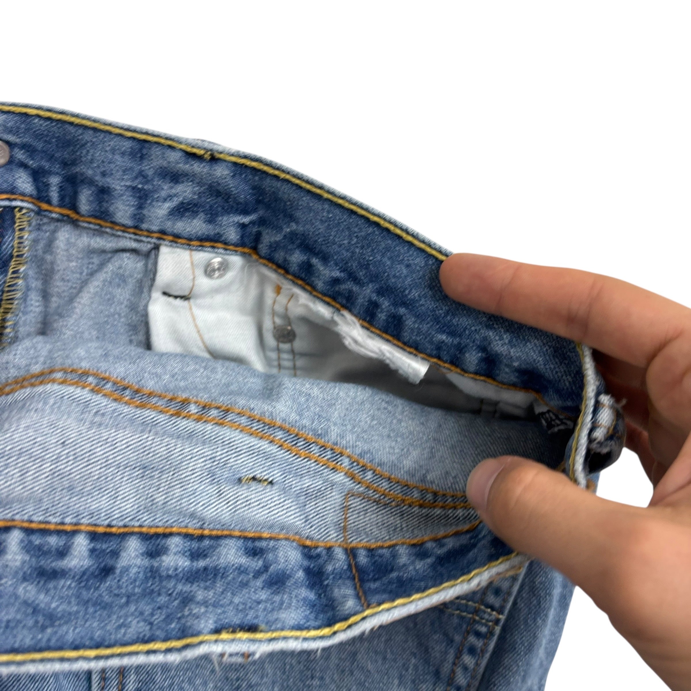 Levis 505 Jeans W36 L34 Mens Mid Blue Regular Straight Fit Denim