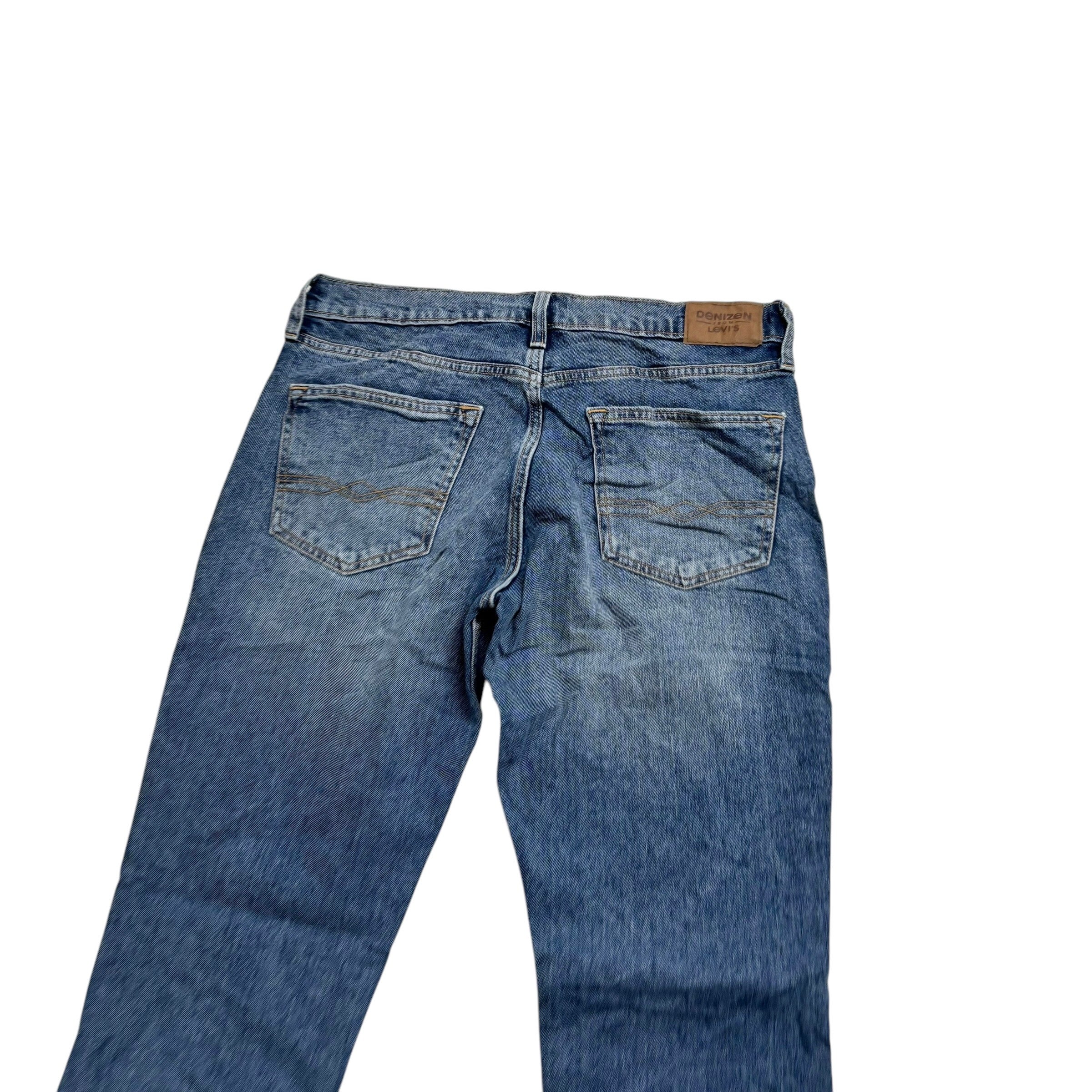 Levis Denizen Jeans W32 L32 Mens Mid Blue Slim Fit Stretch Denim (E)