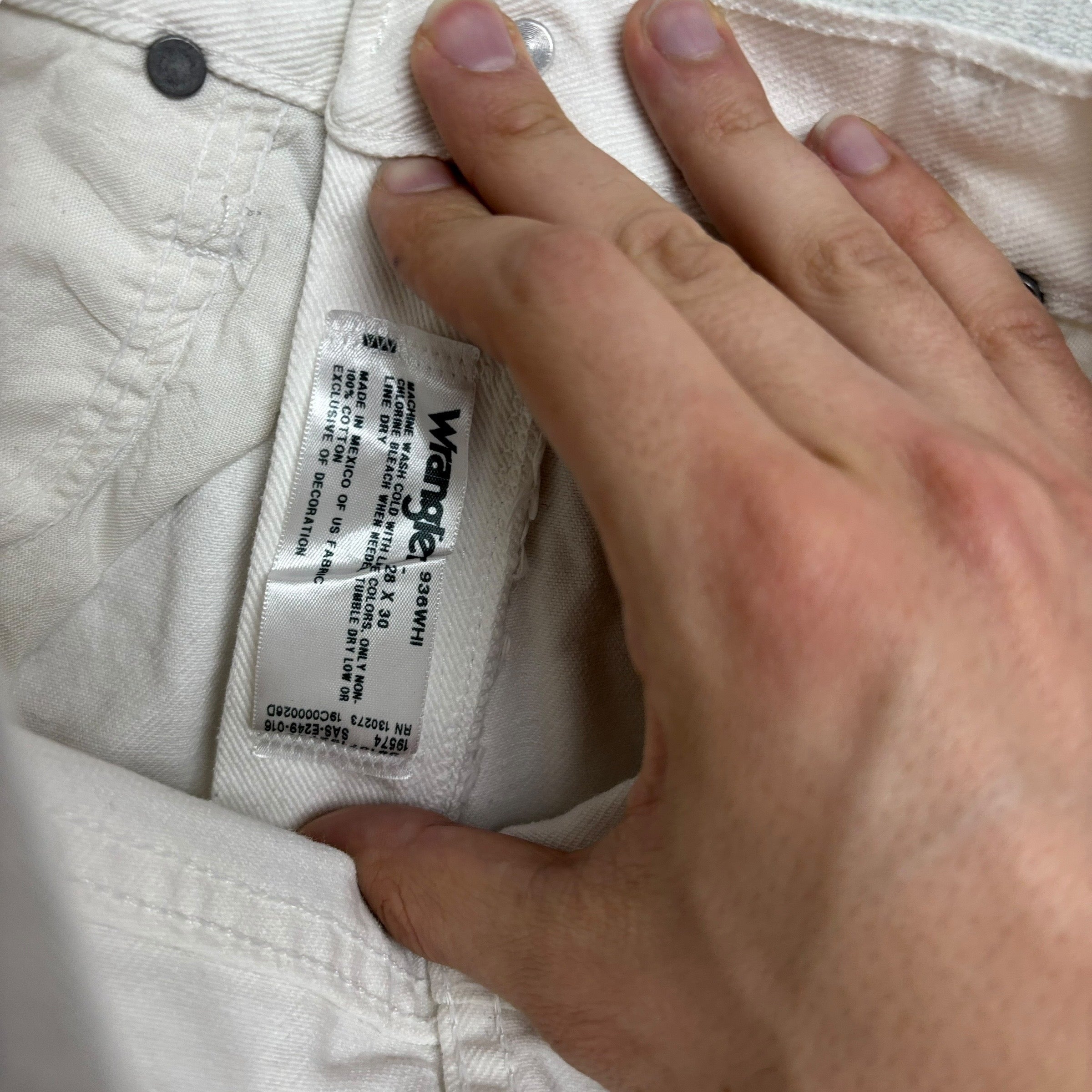 Wrangler Jeans Cowboy Cut W28 L30 Mens White 936 Slim Fit Denim (F)