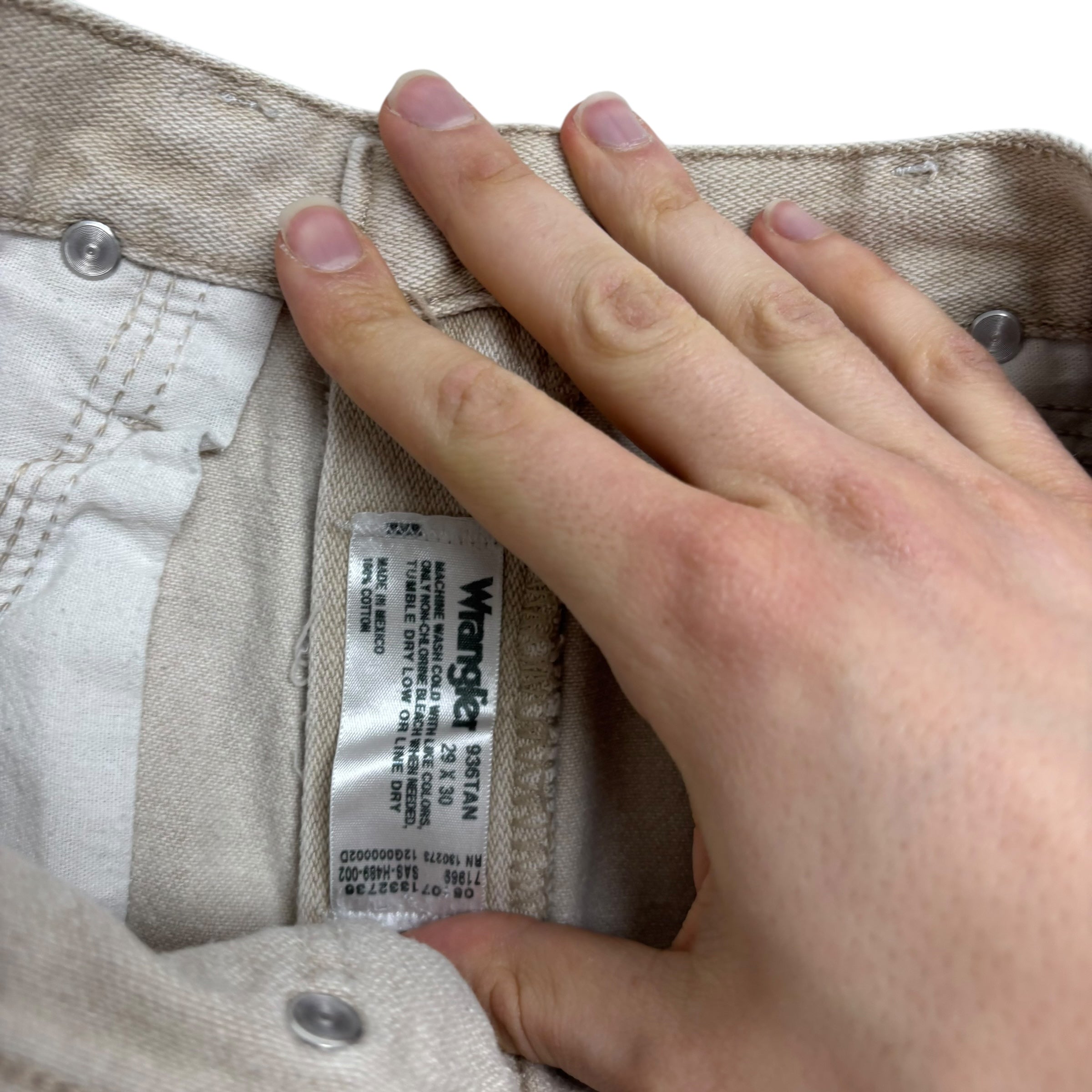 Wrangler Jeans Cowboy Cut W29 L30 Mens Cream 936 Slim Fit Denim (E)