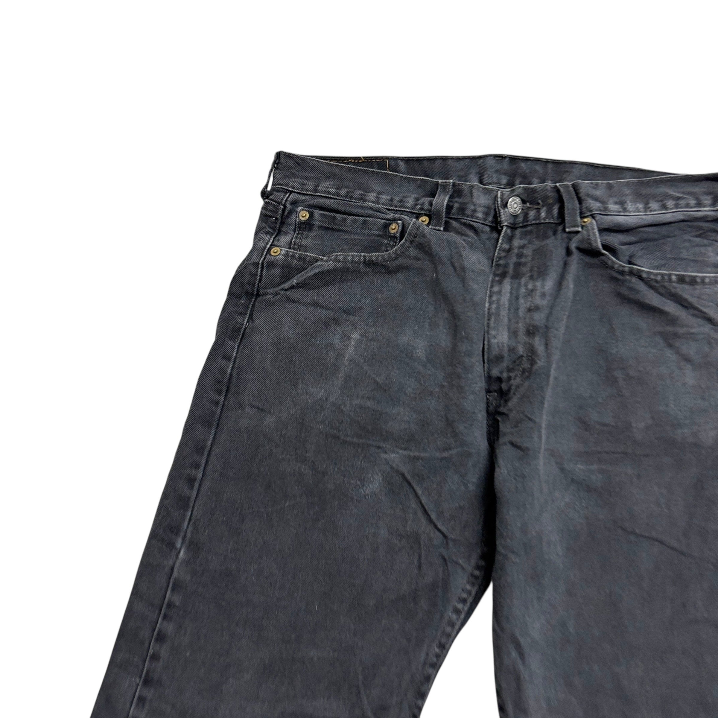 Levis 505 Jeans W34 L34 Mens Black Regular Straight Fit Denim