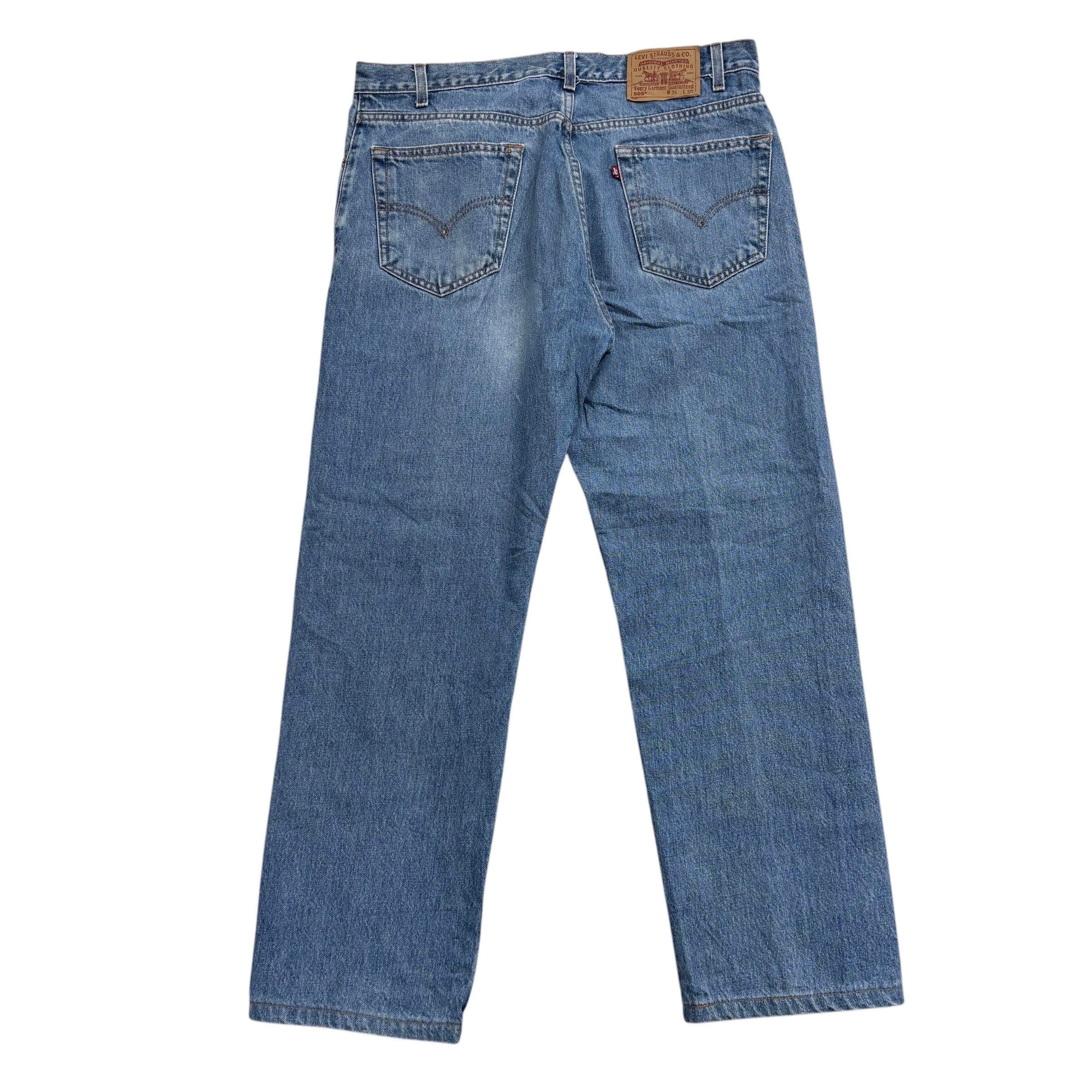 Levis 505 Jeans W36 L29 Mens Mid Blue Regular Straight Fit Vintage Denim