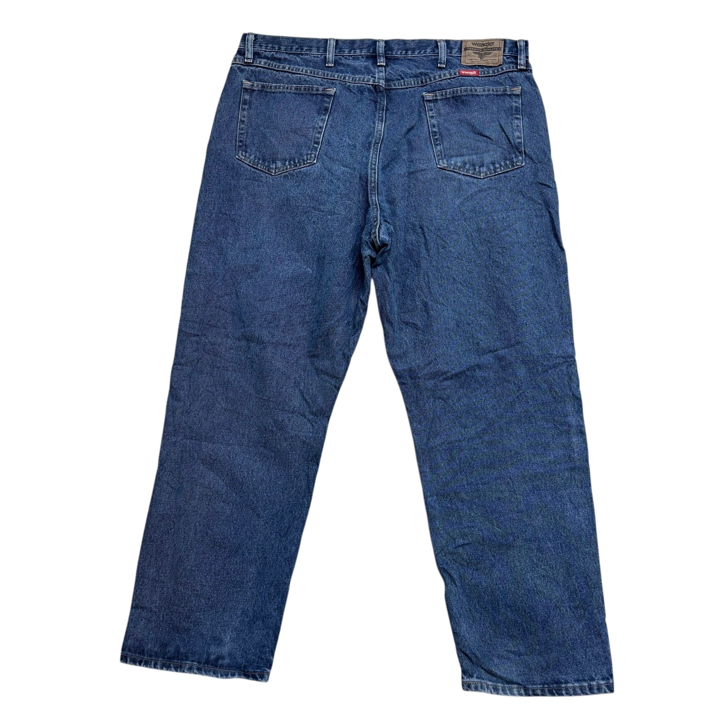 Wrangler Jeans W42 L30 Mens Mid Blue Relaxed Straight Fit Baggy Denim (E)