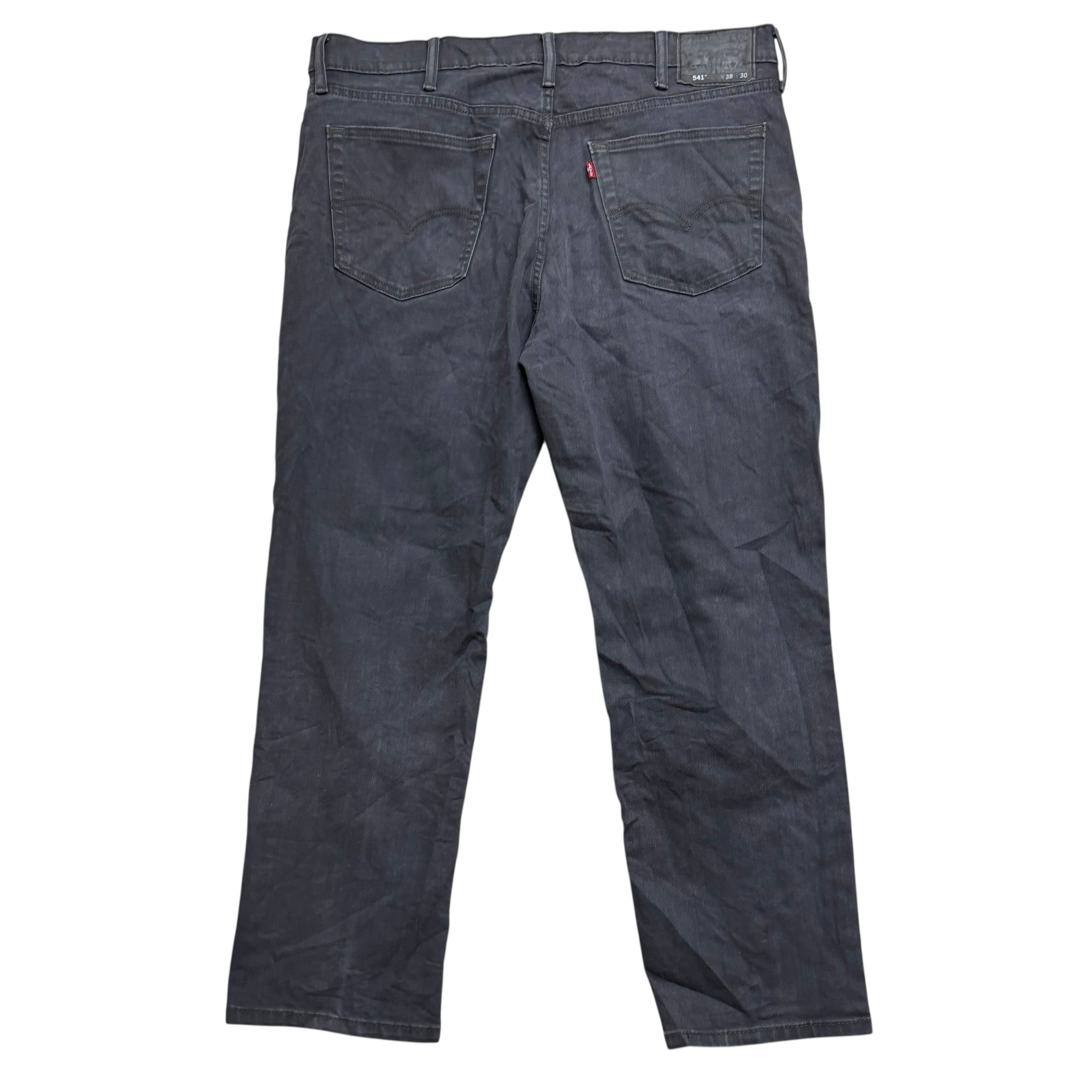 Levis 541 Jeans W38 L30 Mens Grey Athletic Tapered Fit Stretch Denim (E)