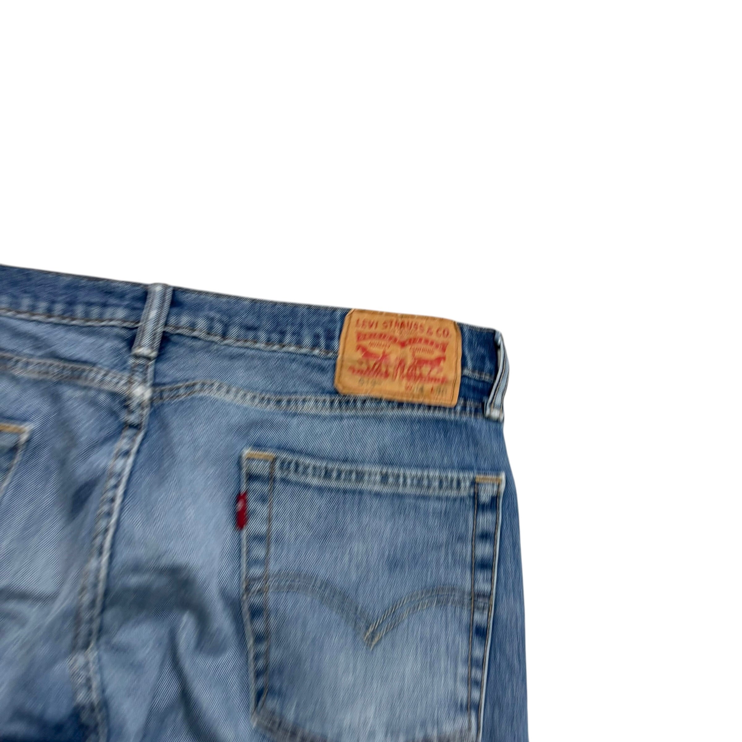 Levis 513 Jeans W34 L30 Mens Mid Blue Slim Straight Fit Stretch Denim (F)