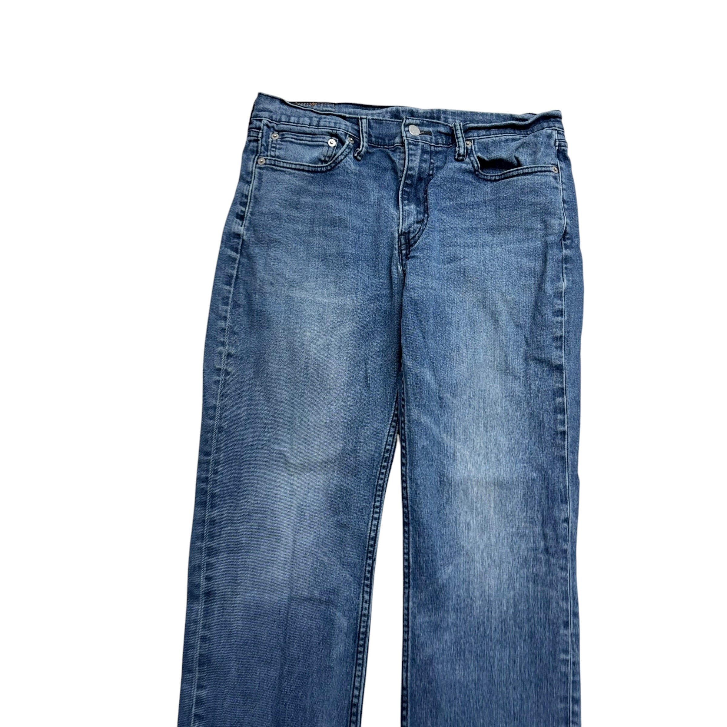 Levis 514 Jeans W32 L30 Mens Mid Blue Regular Straight Fit Stretch Denim