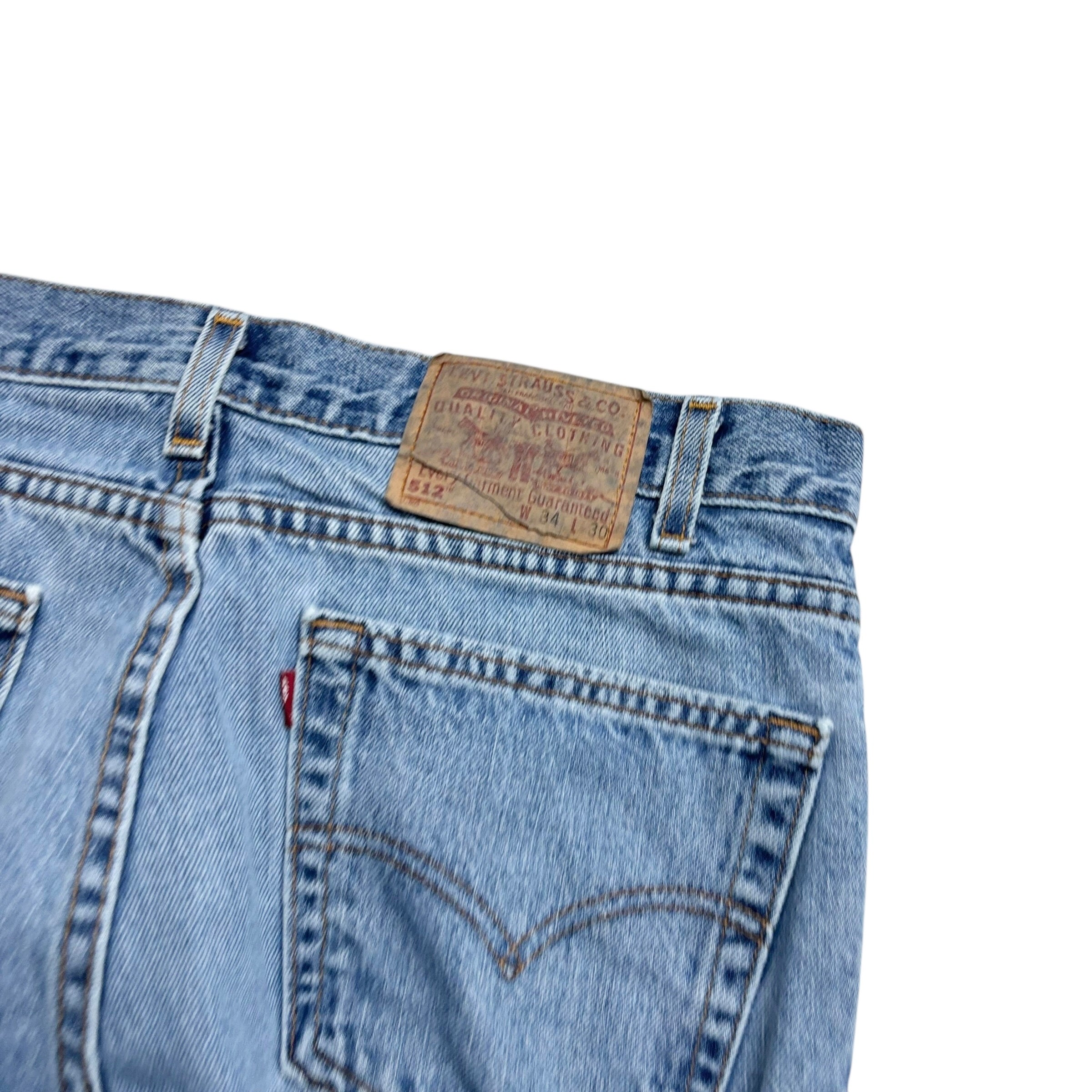 Levis 512 Jeans W32 L30 Mens Light Blue Slim Tapered Fit USA Made Vintage