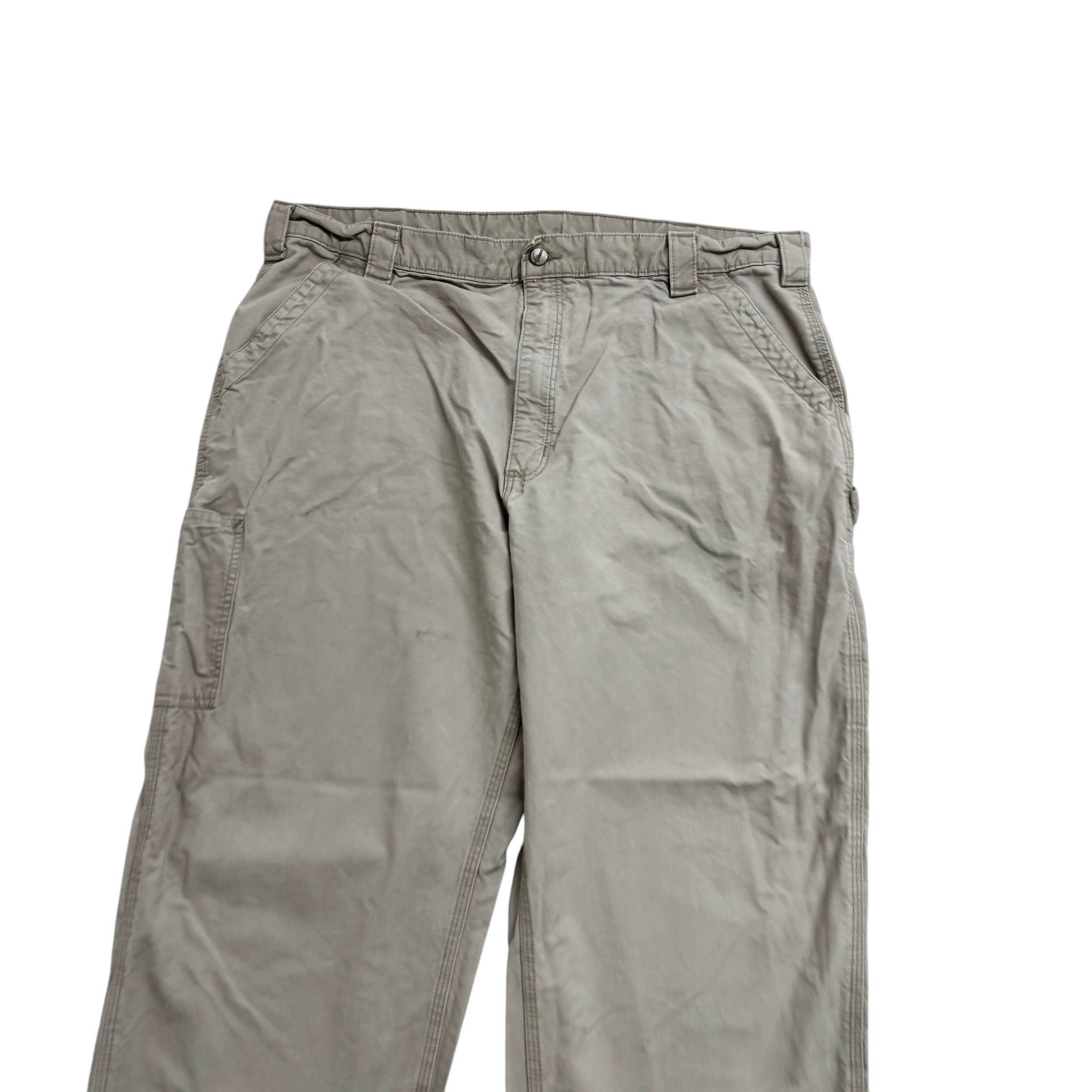 Carhartt Carpenter Pants W42 L30 Mens Cream Relaxed Baggy Straight Fit Trousers