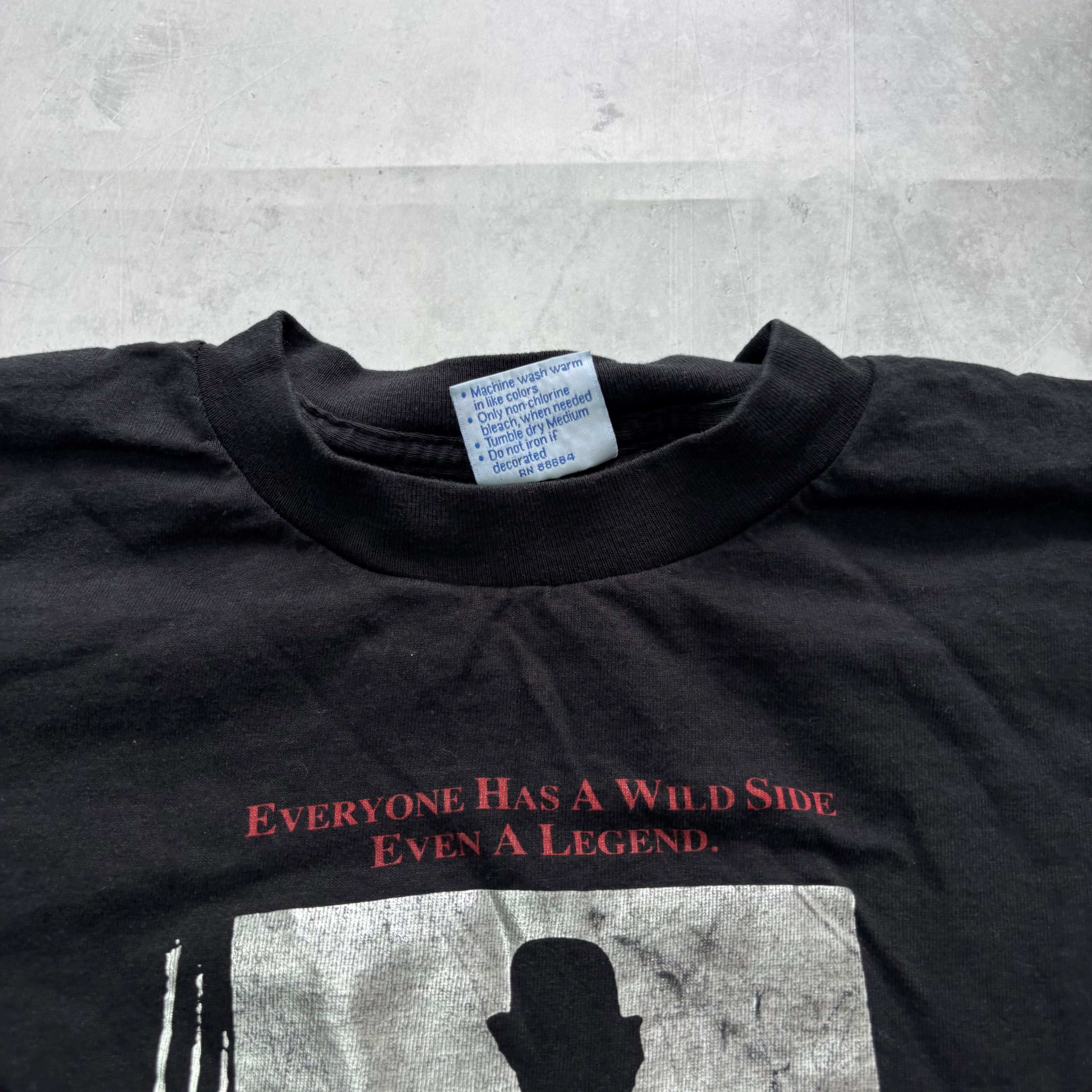 Vintage T Shirt Mens Large Black Single Stitch 90s Chaplin Movie Film (E)