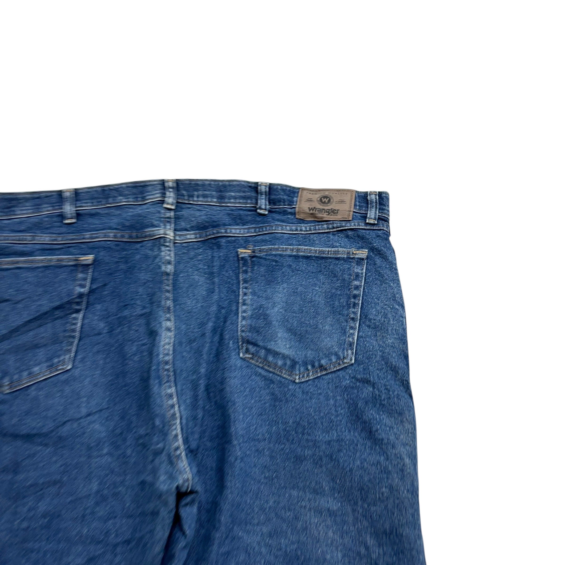 Wrangler Jeans W44 L30 Mens Mid Blue Regular Straight Fit Stretch Denim (E)