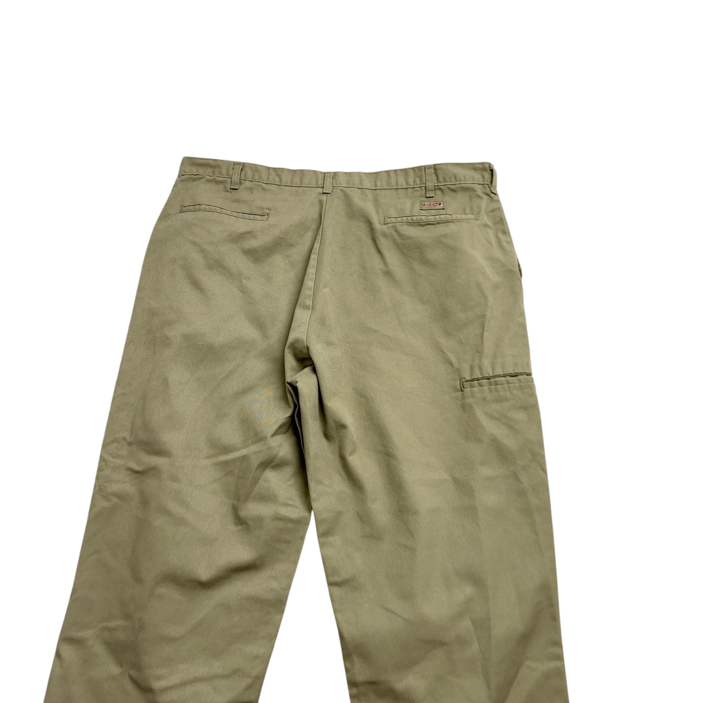 Dickies Double Knee Trousers W42 L29 Mens Beige Pants Relaxed Straight Workwear