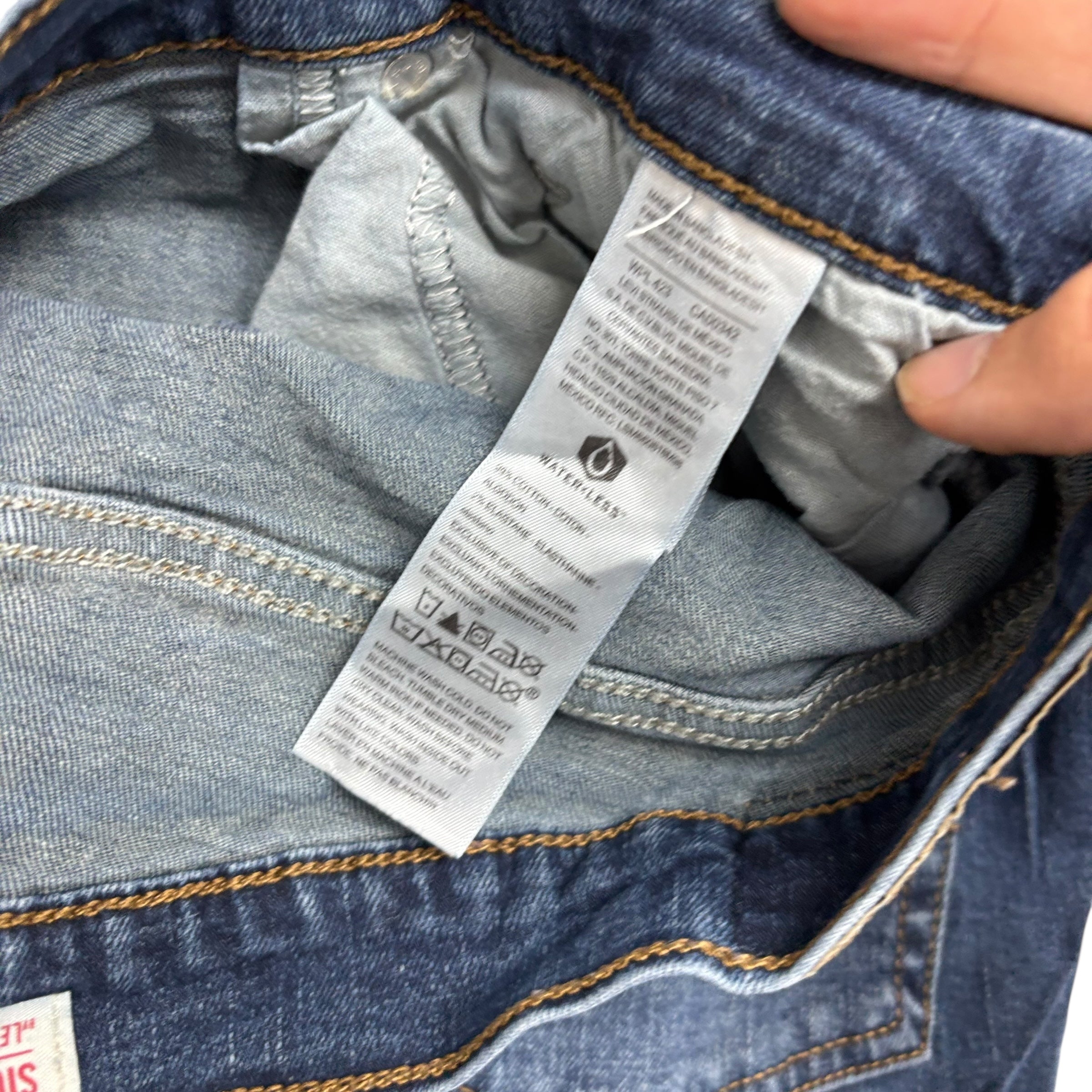 Levis Signature Jeans W36 L32 Mens Dark Blue Regular Straight Stretch Denim (E)