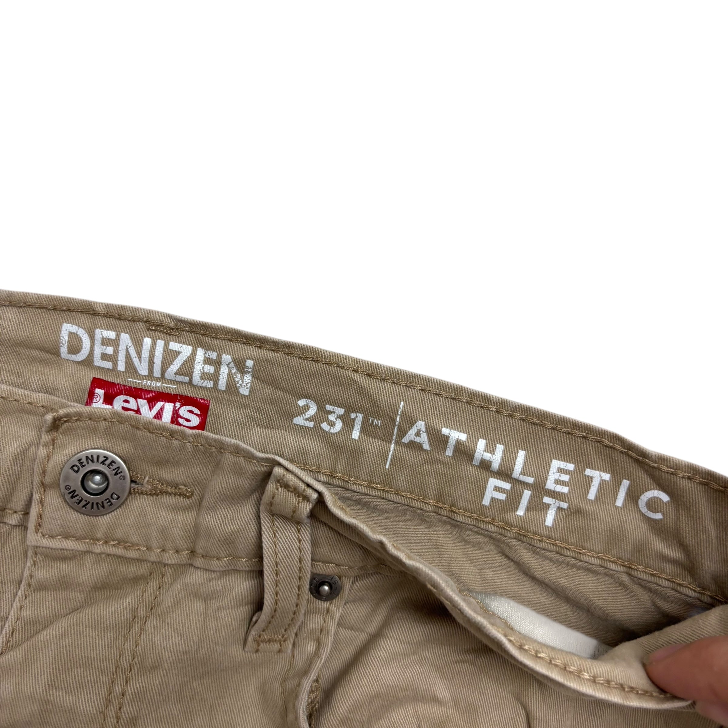 Levis Denizen Trousers W30 L31 Mens Brown Athletic Tapered Stretch Pants