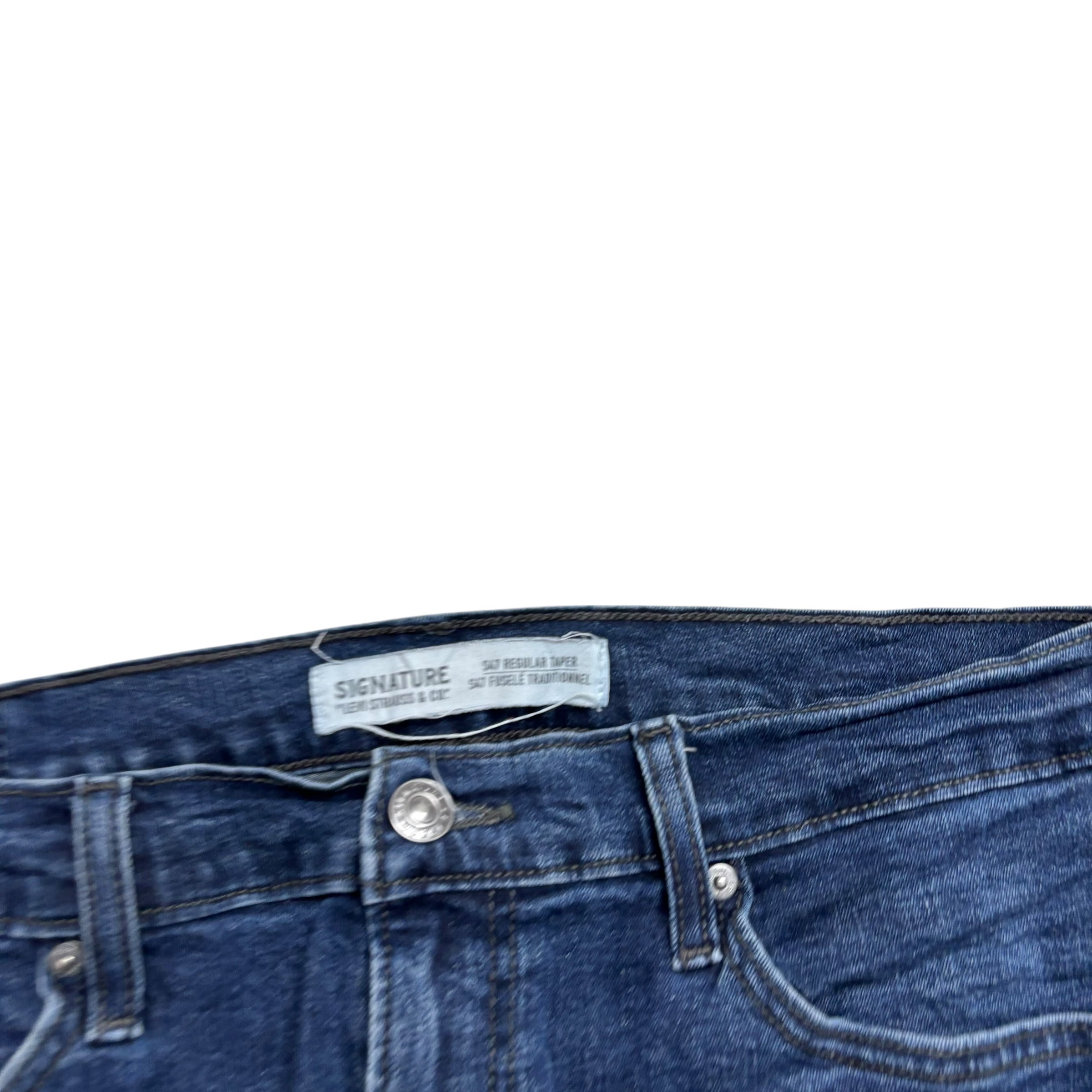 Levis Signature Jeans W33 L32 Mens Navy Blue Regular Tapered Stretch Denim