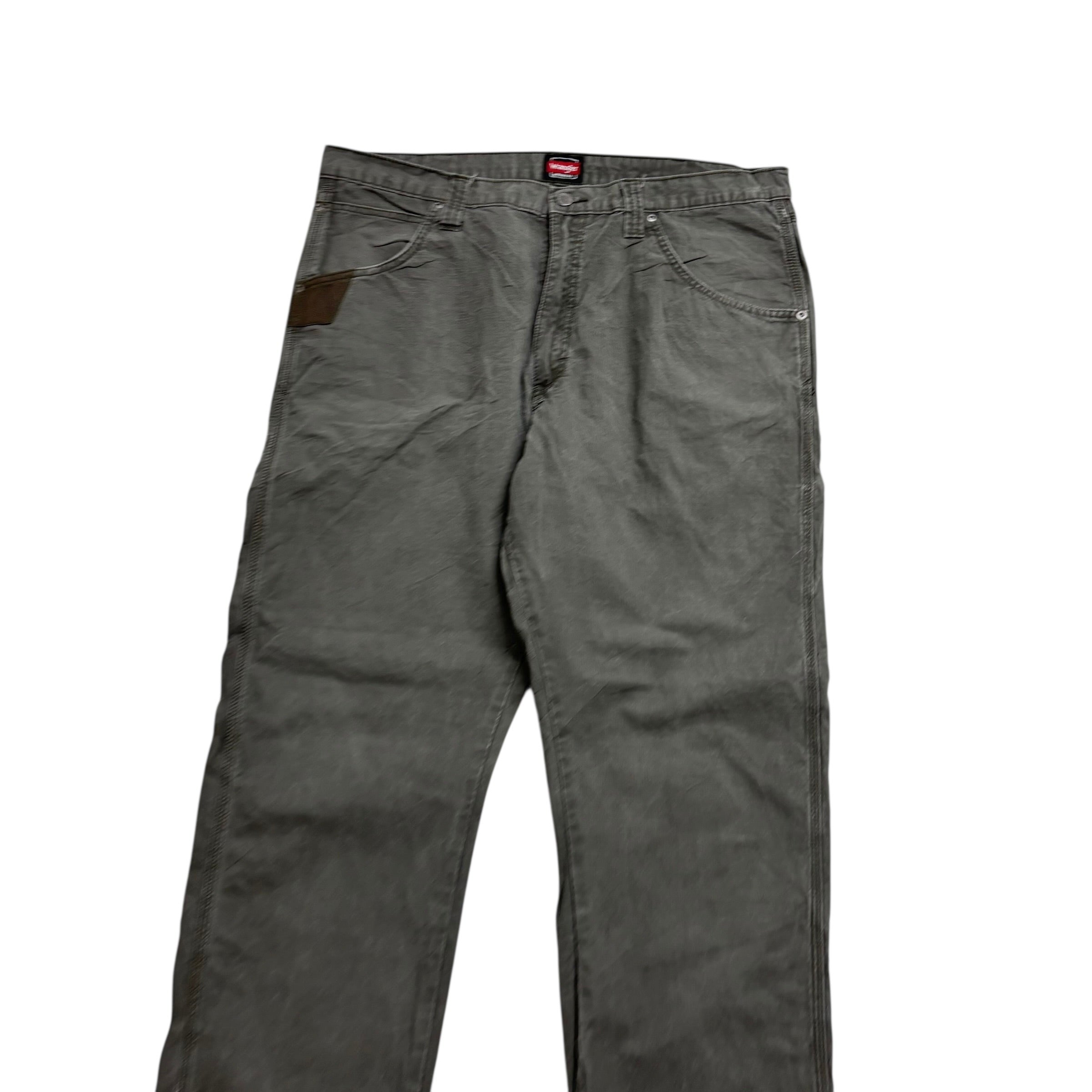 Wrangler Carpenter Pants W38 L32 Mens Olive Relaxed Straight Fit Cargo Trousers