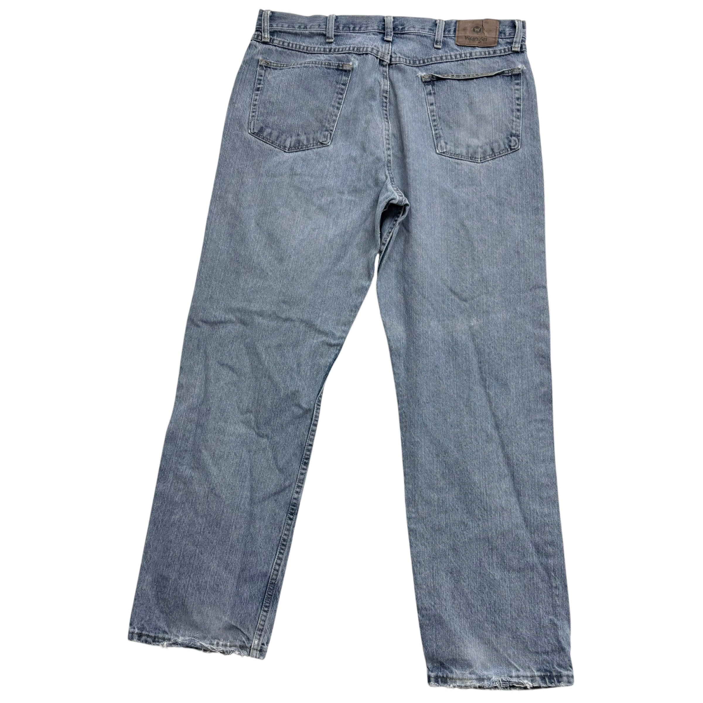 Wrangler Jeans W36 L32 Mens Light Blue Relaxed Straight Fit Baggy Denim (F)