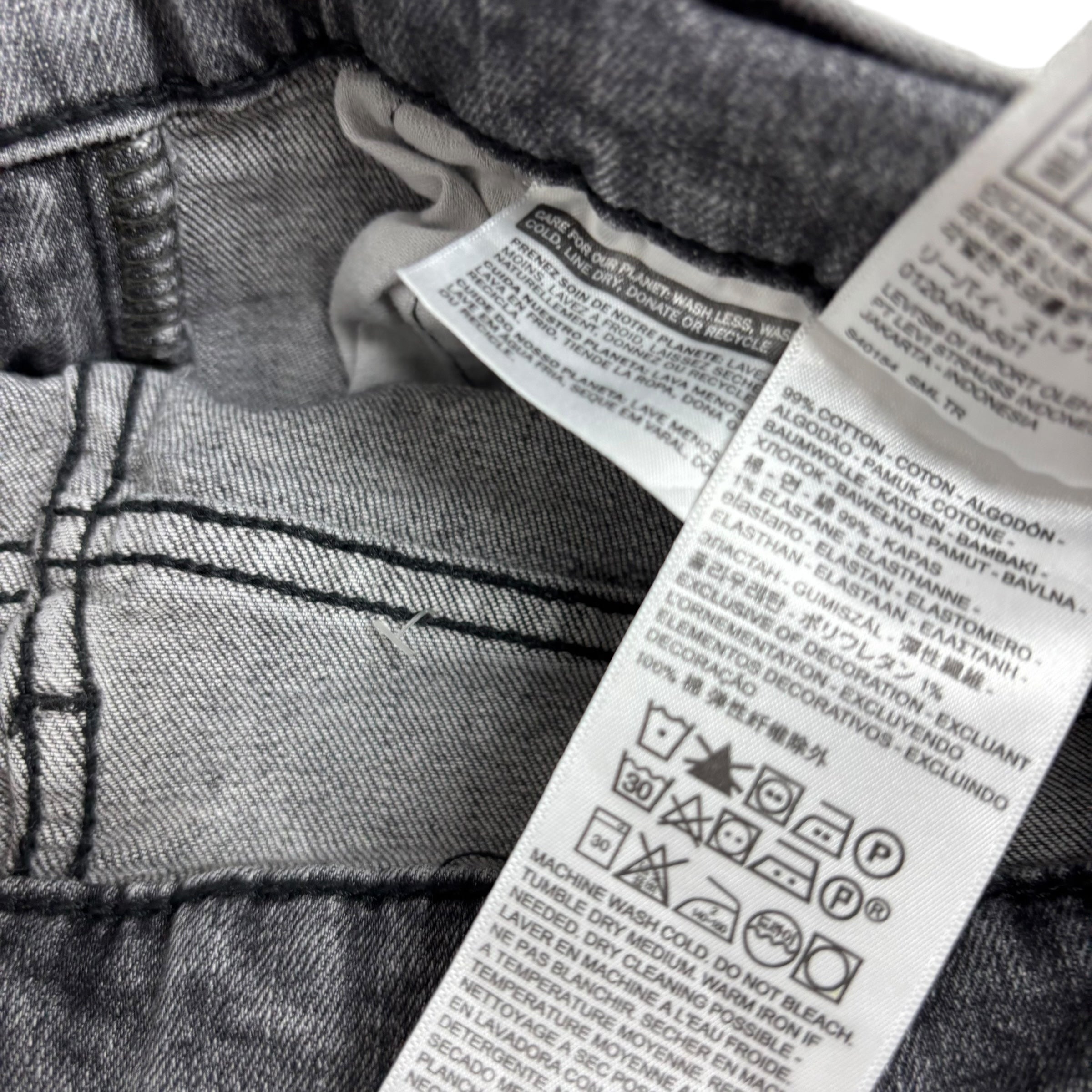 Levis 510 Jeans W28 L32 Mens Grey Skinny Fit Stretch Denim (E)