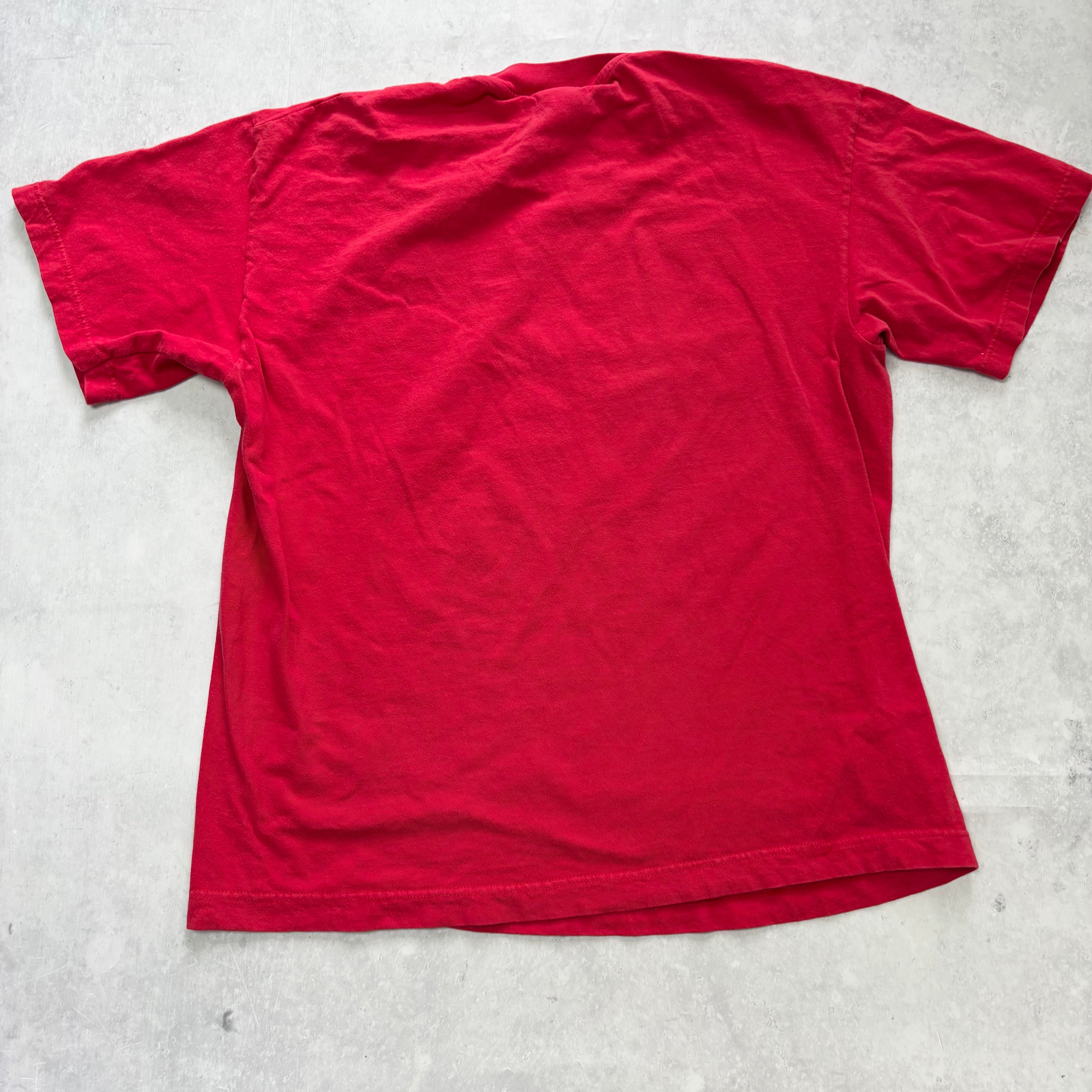 Vintage T Shirt Mens Small Red Graphic Print 90s France 98 World Cup (E)