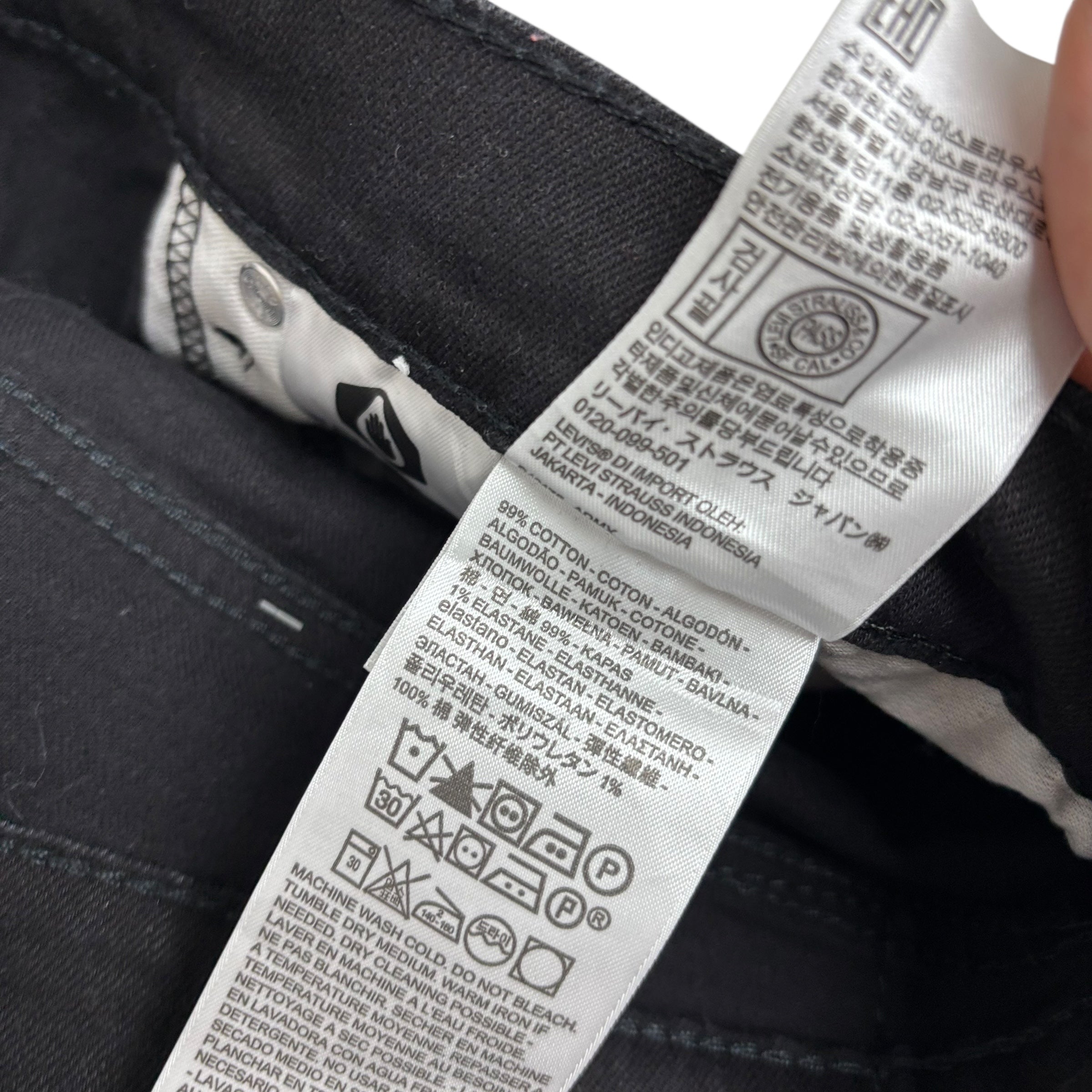 Levis 514 Jeans W36 L32 Mens Black Regular Straight Fit Stretch Denim (E)